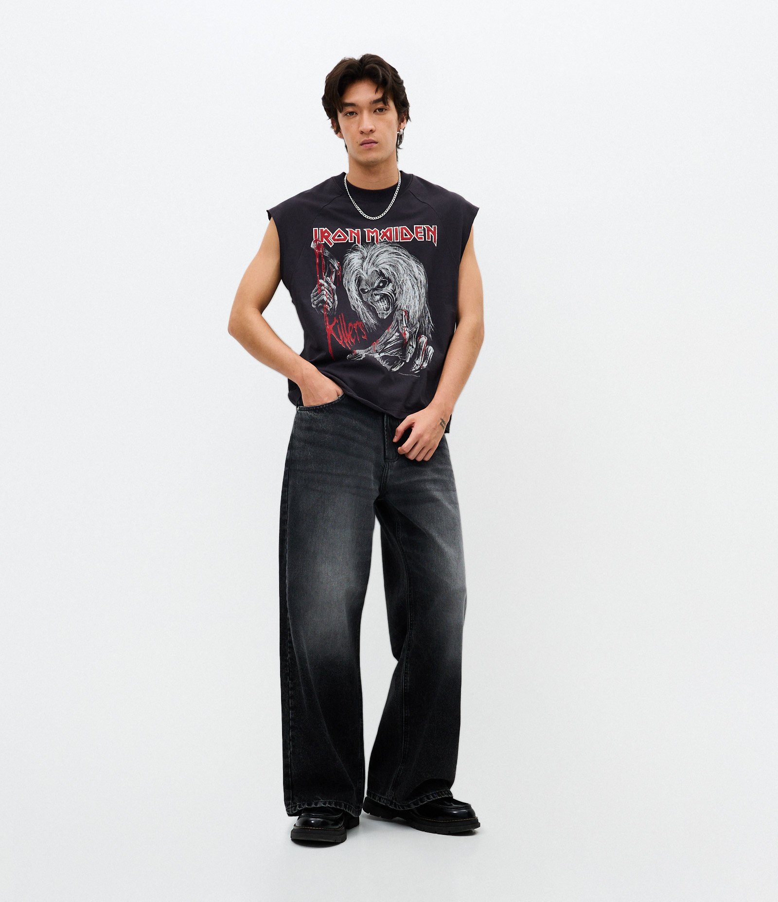 Regata Boxy em Algodão com Estampa Iron Maiden Killers Preto 2