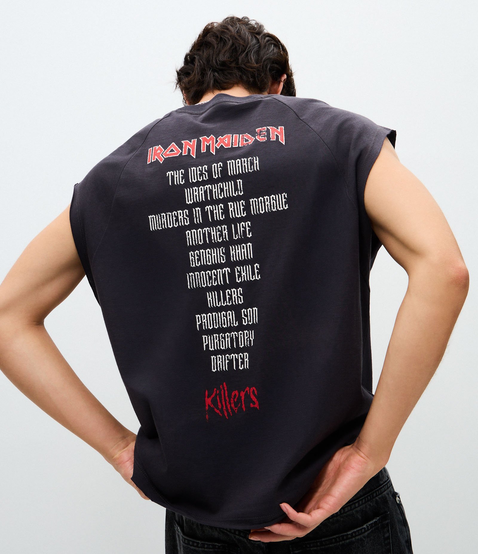 Regata Boxy em Algodão com Estampa Iron Maiden Killers Preto 3