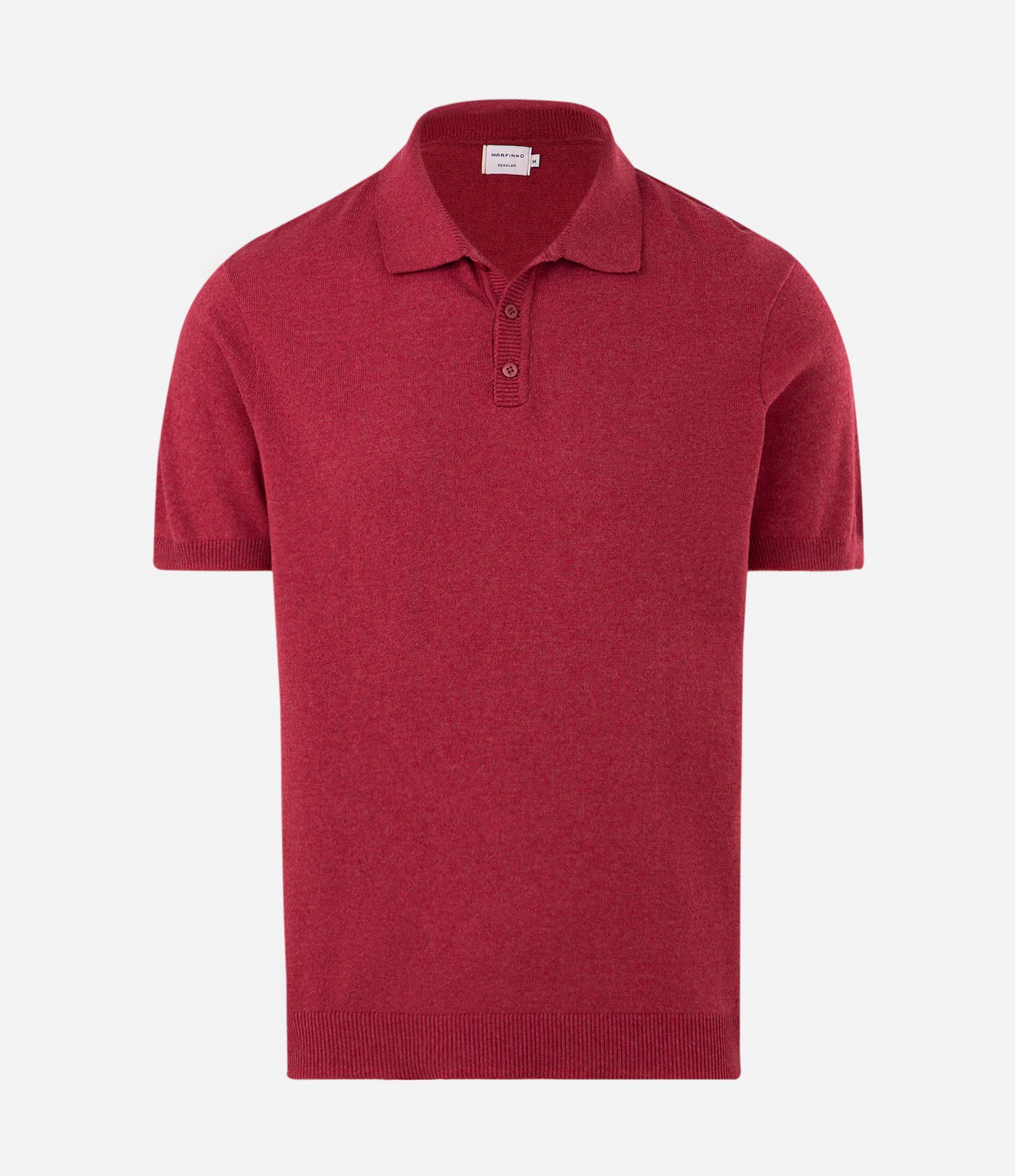 Polo Regular em Tricô Texturizada Vermelho 1