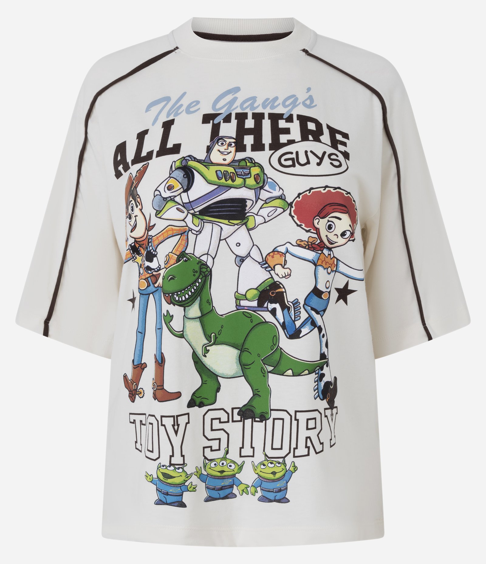 Camiseta com Cava Deslocada e Estampa Toy Story Off White 5