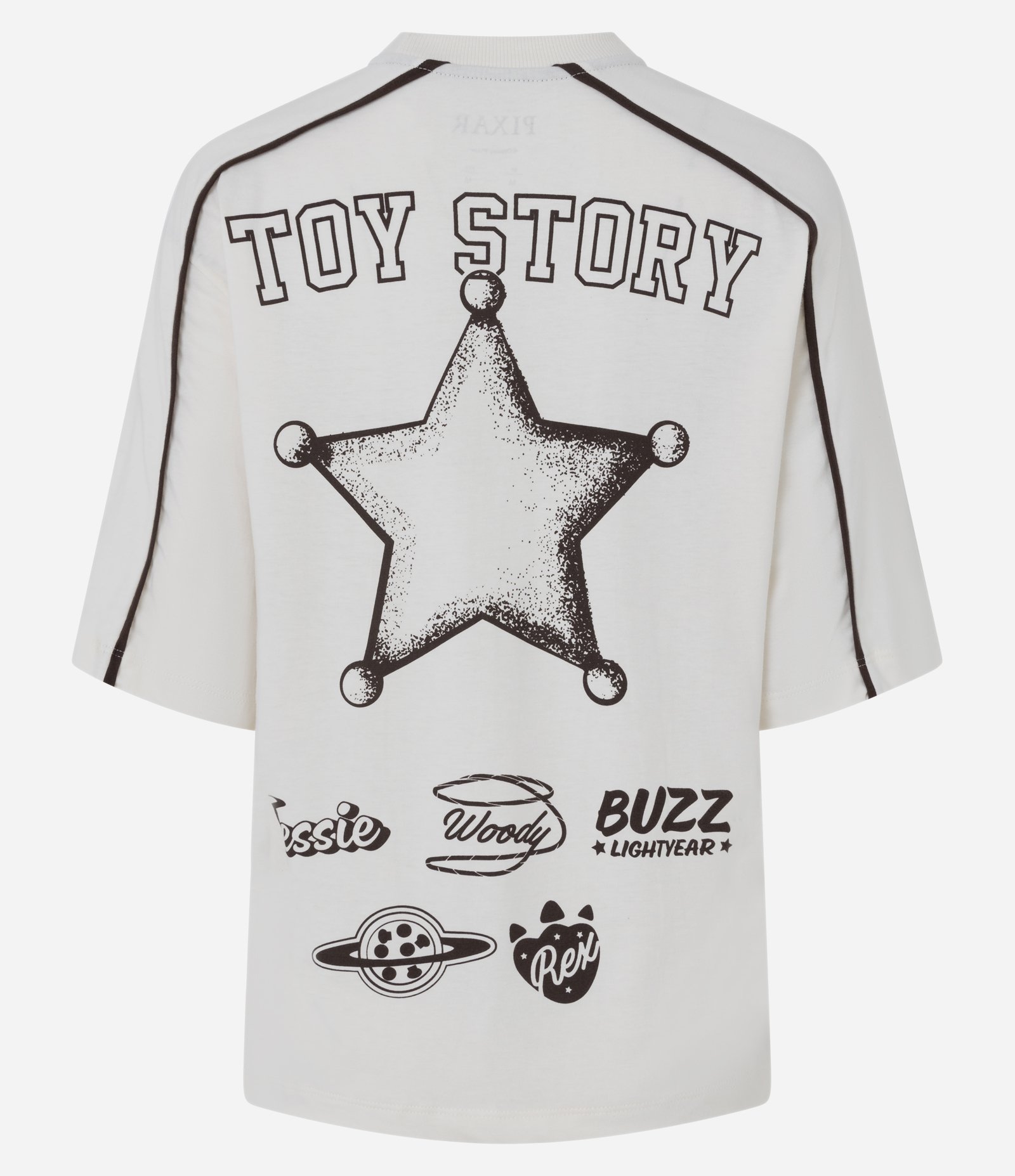Camiseta com Cava Deslocada e Estampa Toy Story Off White 6