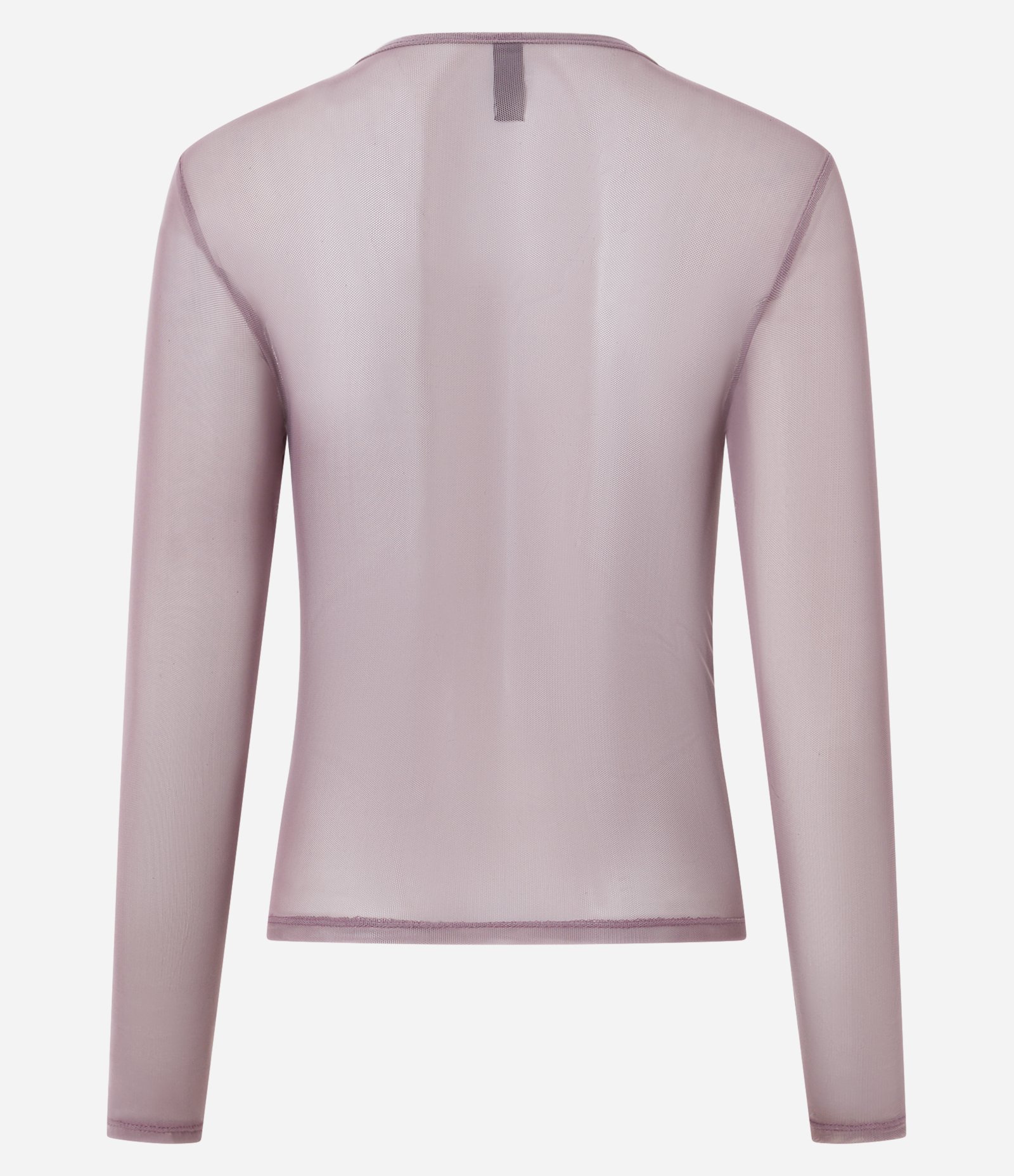 Blusa Manga Longa em Tule com Decote Quadrado Roxo 6