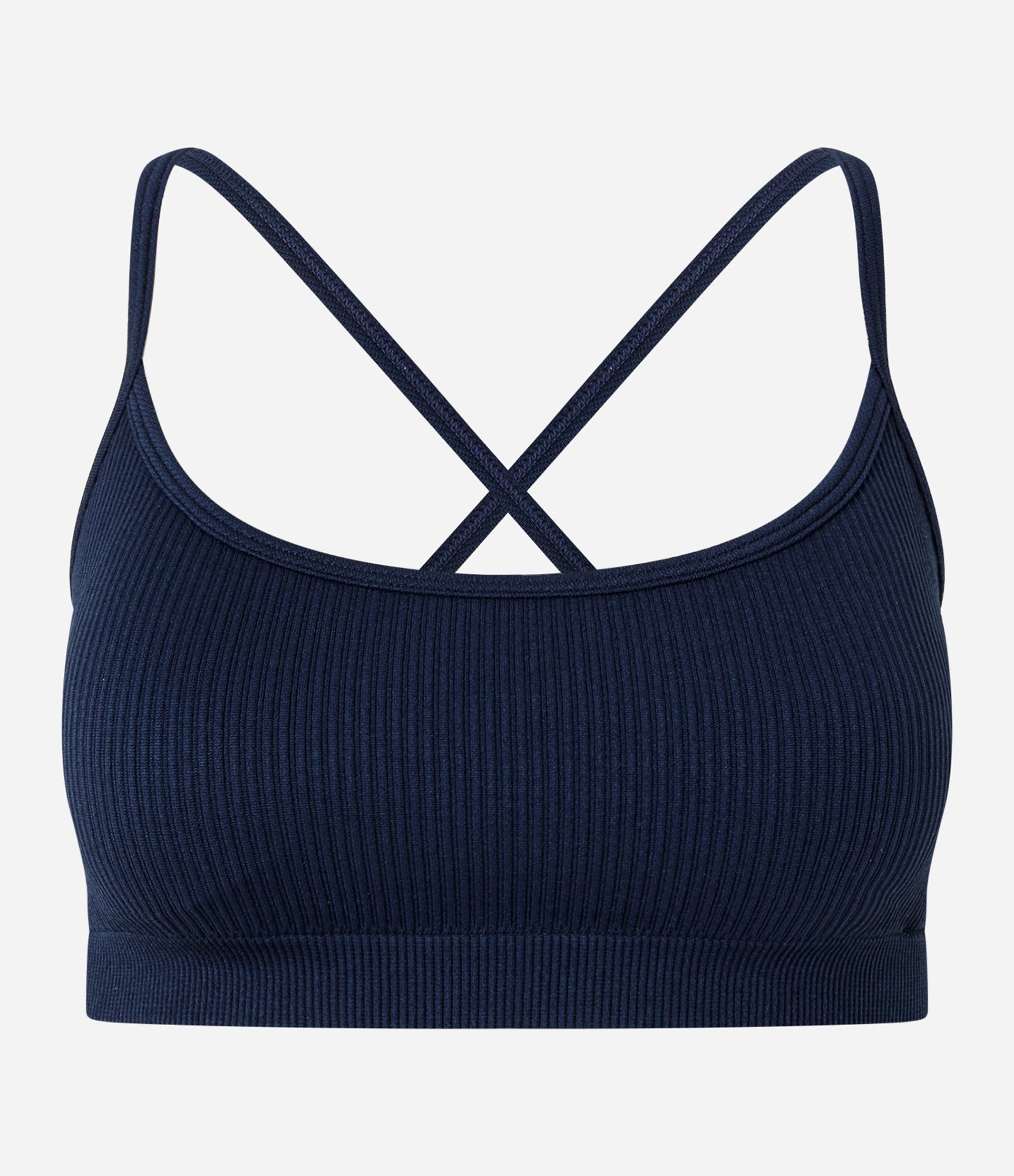 Top Feminino Esportivo em Microfibra Seamless e Tiras Finas Azul 5