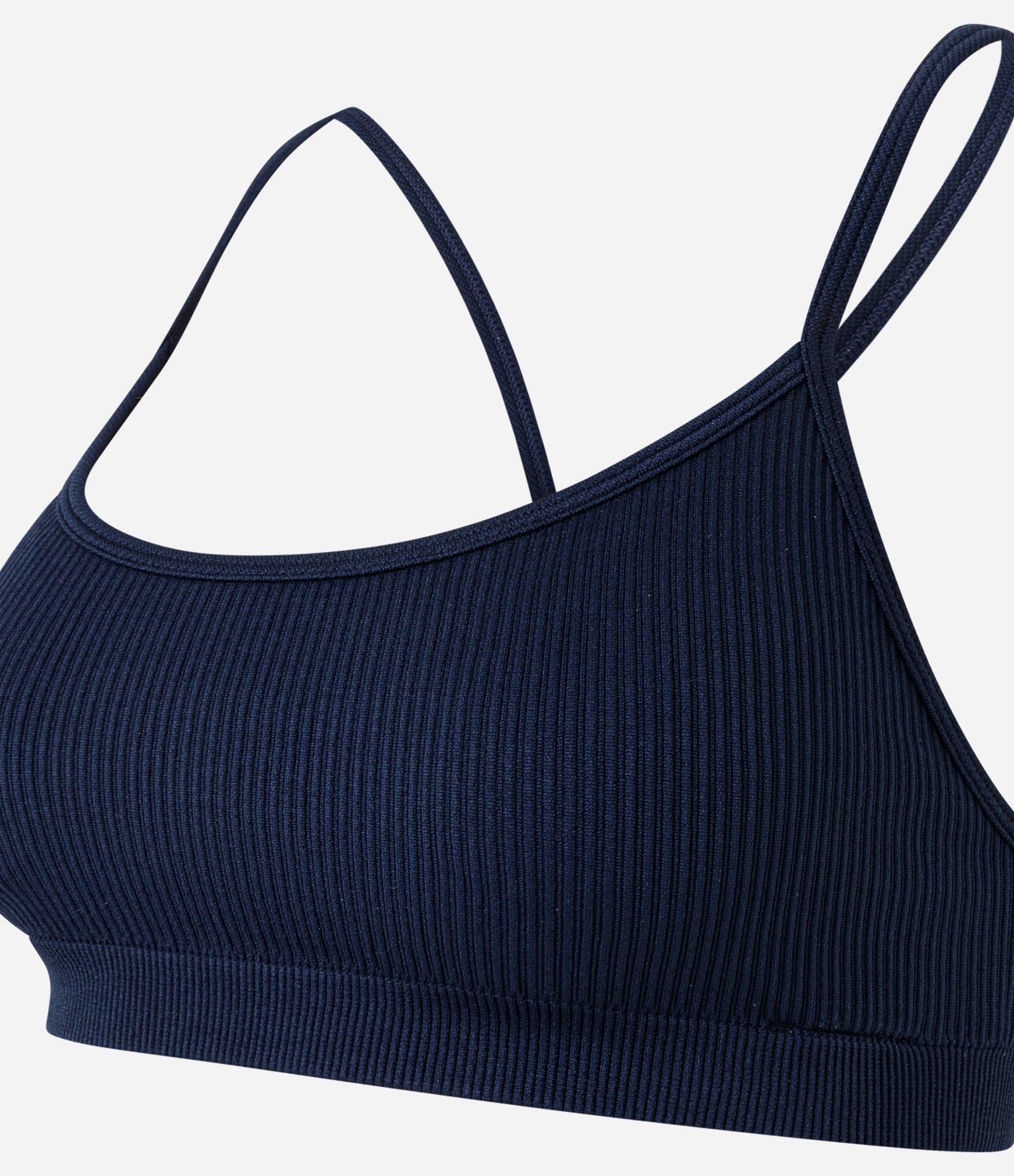 Top Feminino Esportivo em Microfibra Seamless e Tiras Finas Azul 6