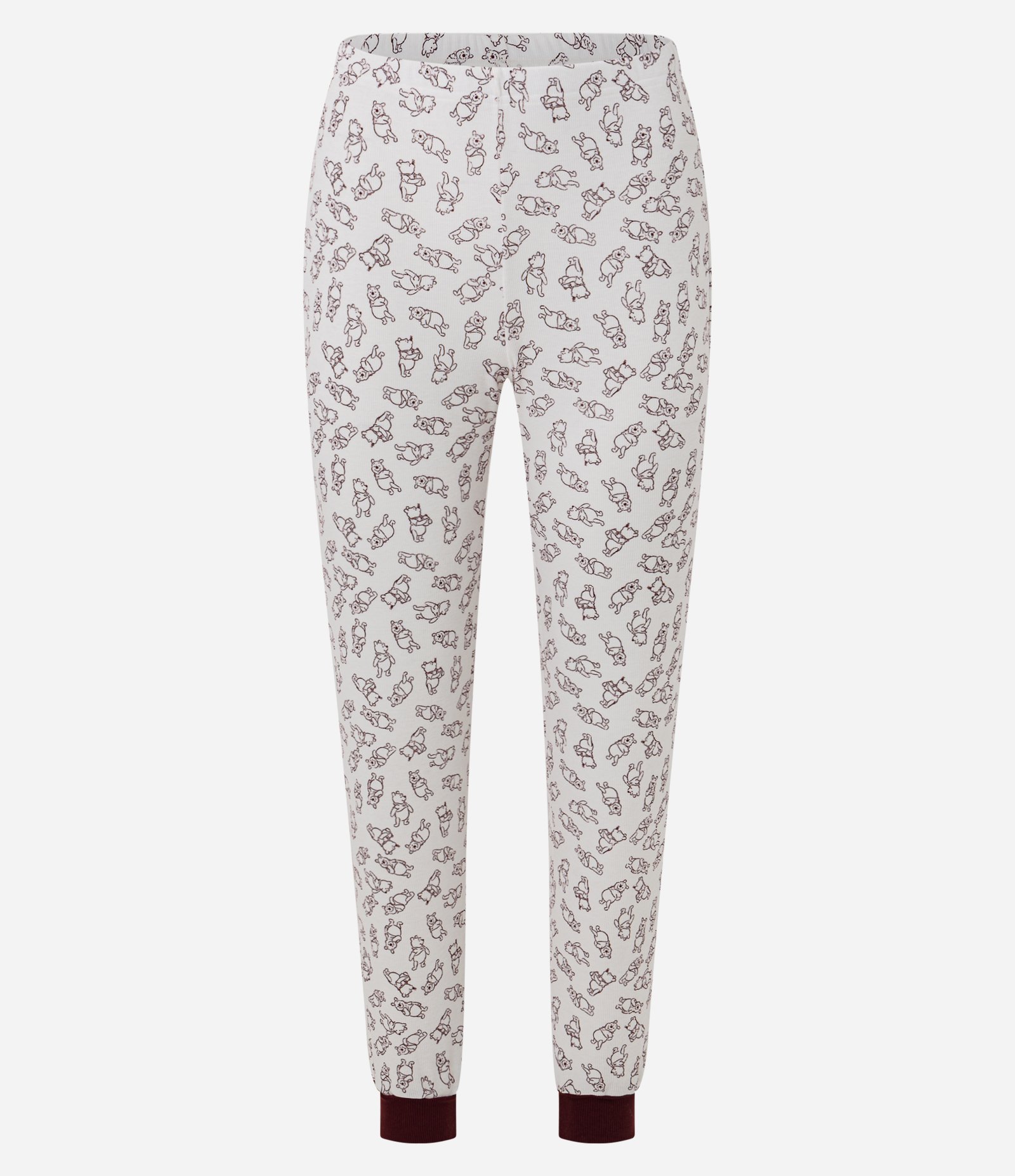 Pijama Longo em Ribana Canelada com Estampa Ursinho Pooh Branco 4