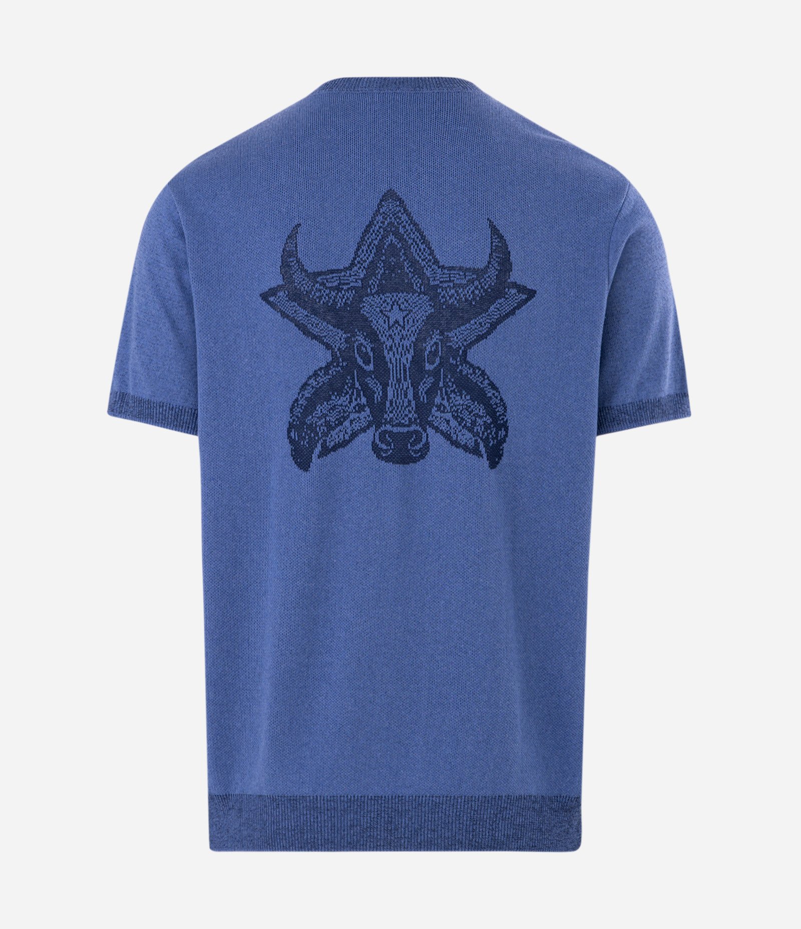 Camiseta Tricô Jacquard Boi Caprichoso Azul 6