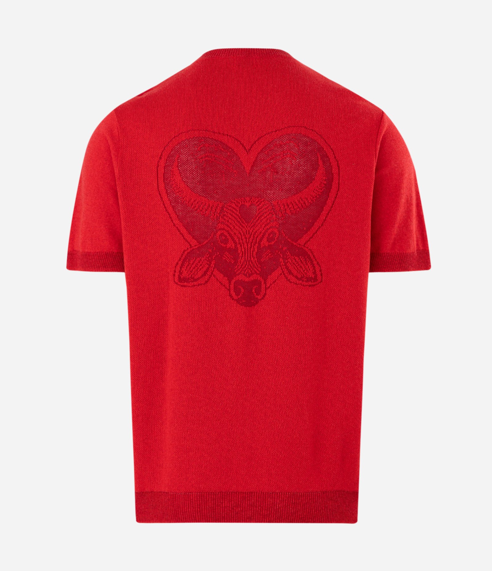Camiseta Tricô Jacquard Boi Garantido Vermelho 6