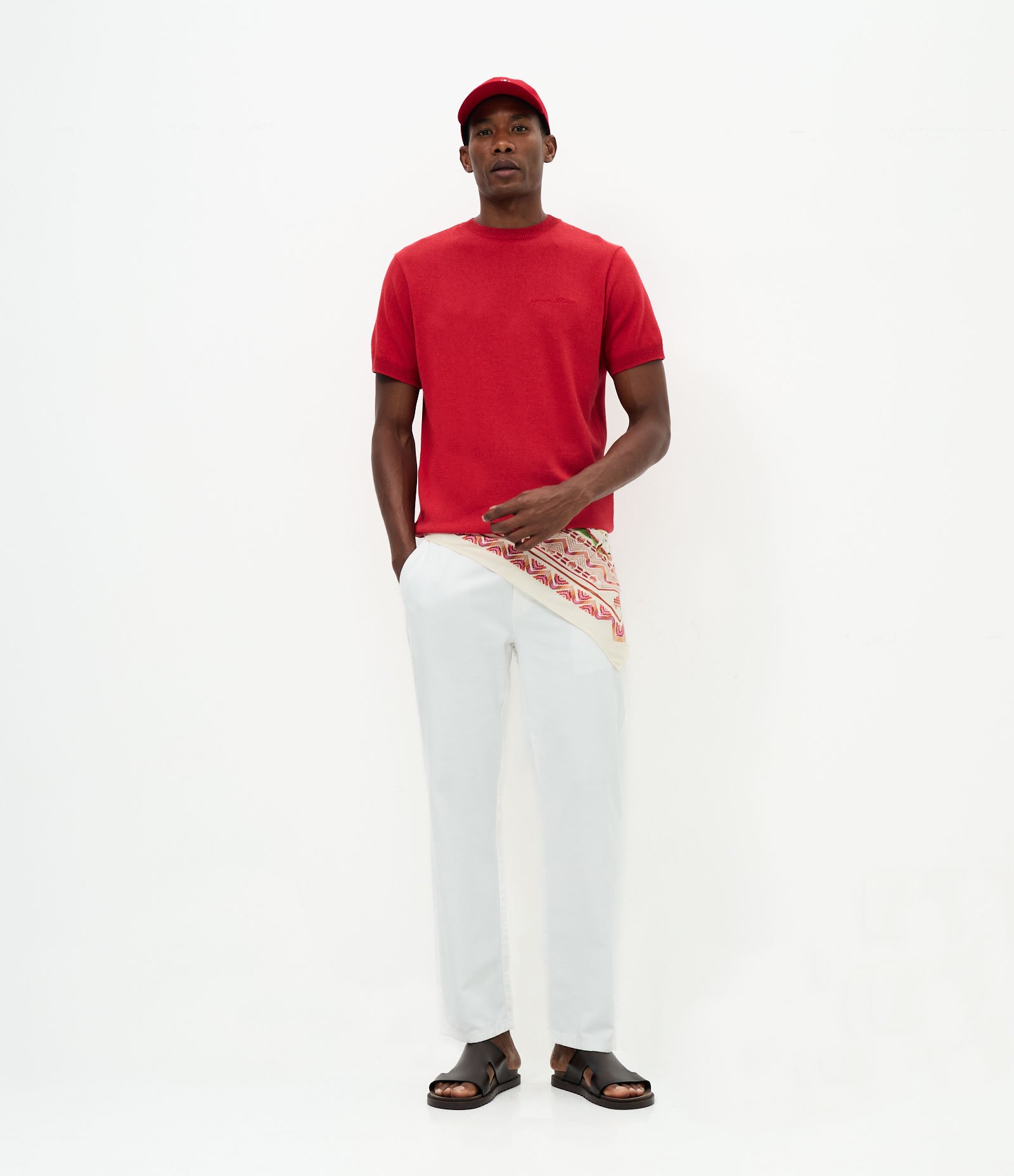 Camiseta Tricô Jacquard Boi Garantido Vermelho 4