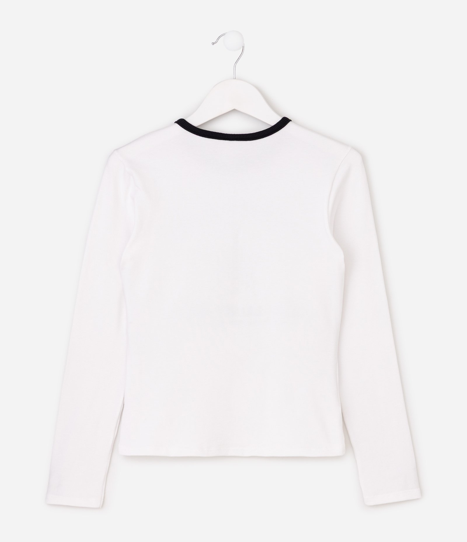 Camiseta Baby Look Infantil com Estrela Aplicada – Tam 5 a 14 Anos Branco 3
