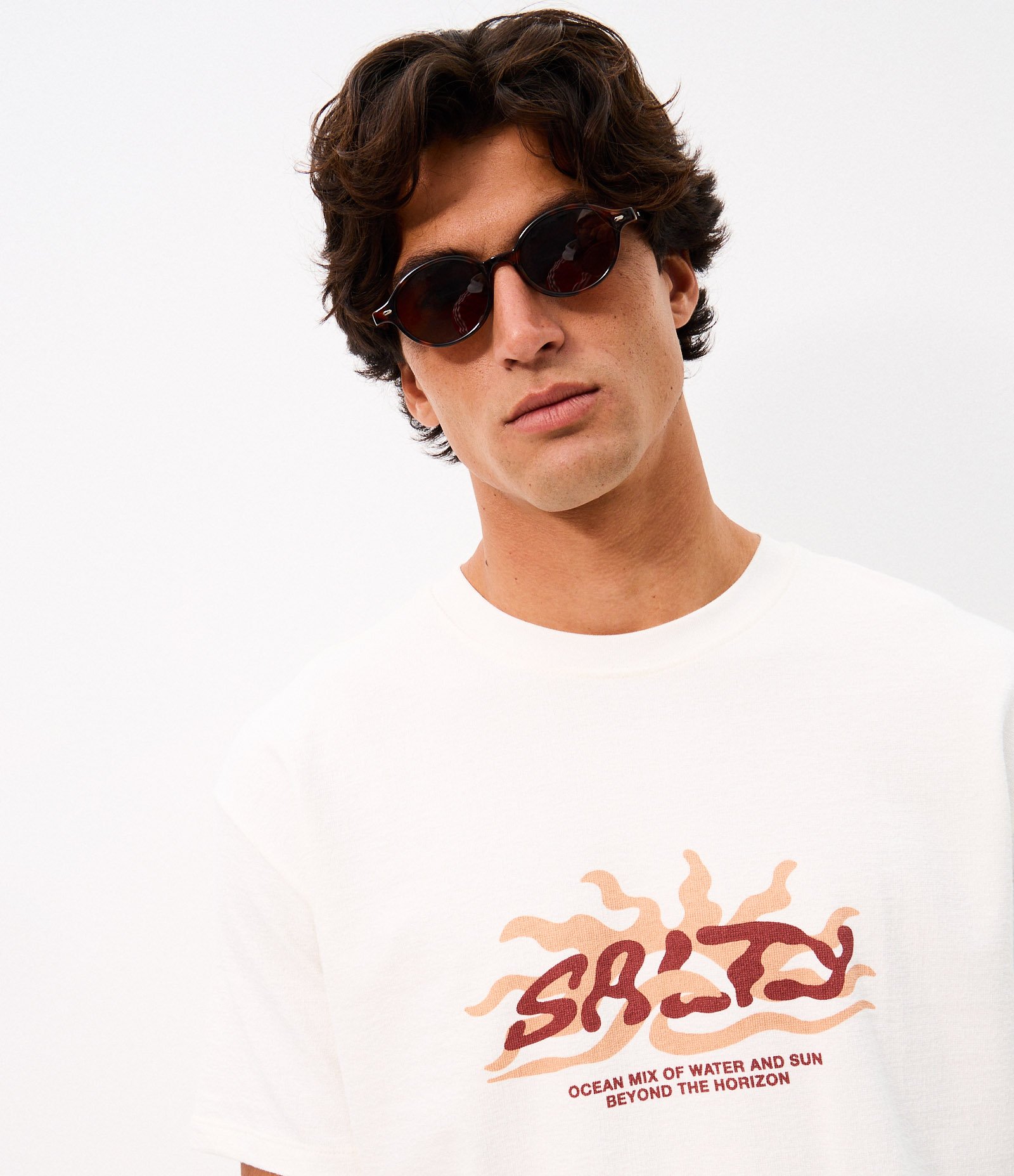 Camiseta Manga Curta Abstrata Salty Off White 1
