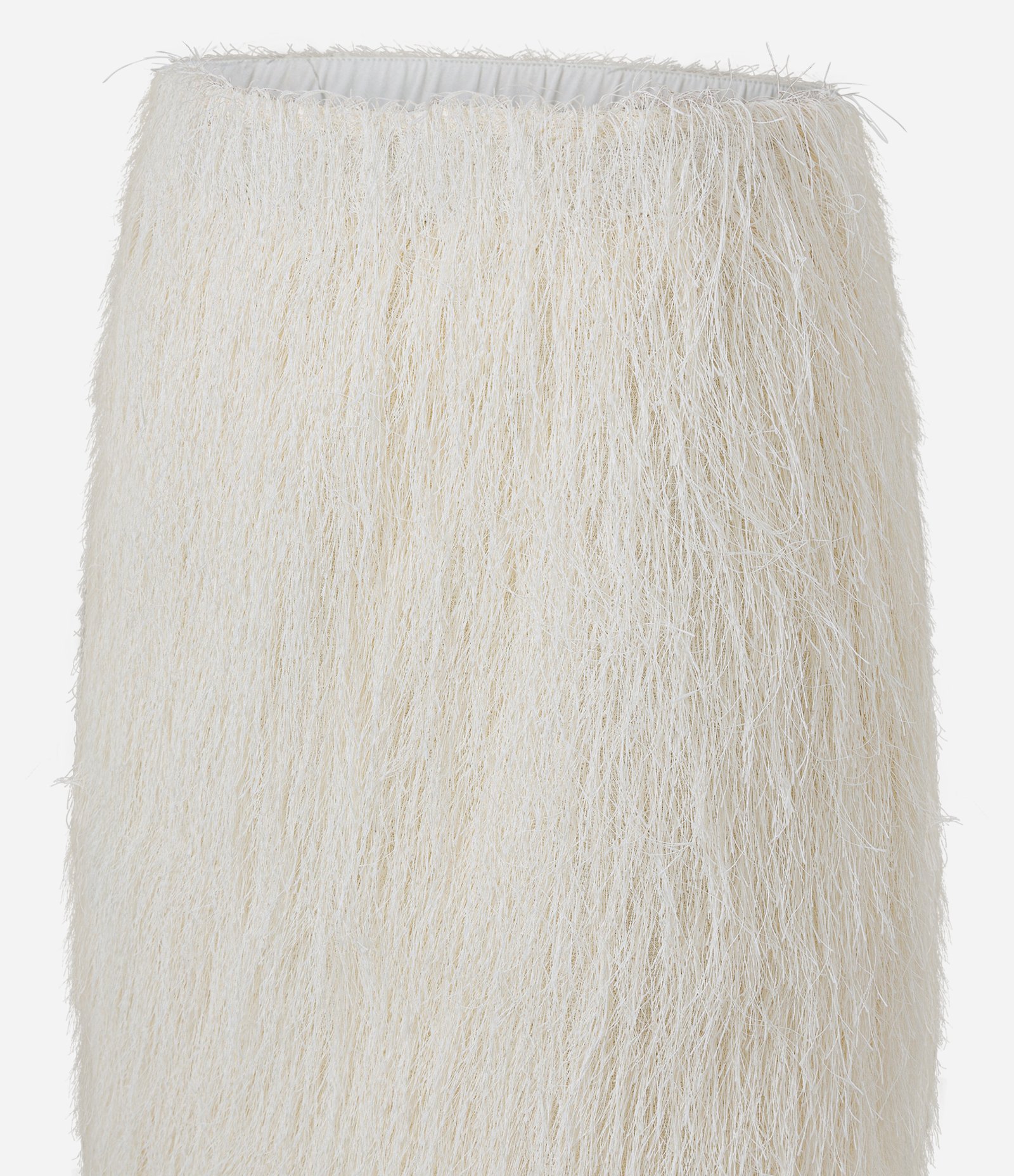 Saia Midi com Textura de Pelos Off White 2