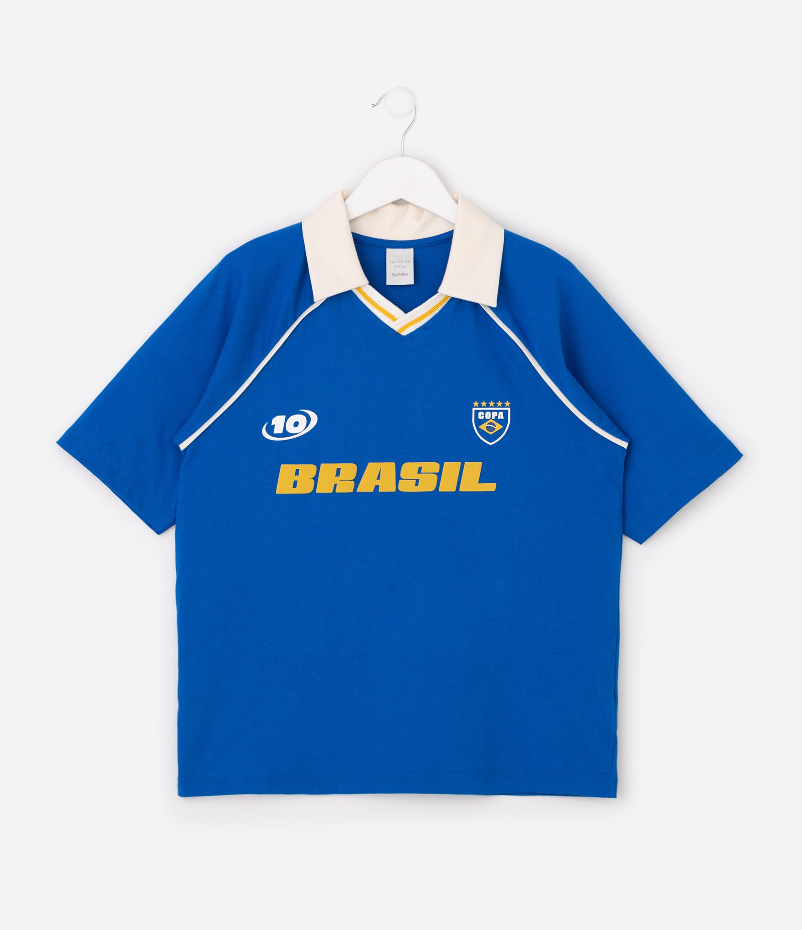Camiseta Polo Infantil Esportiva Estampa Brasil – Tam 5 a 16 Anos Azul 2