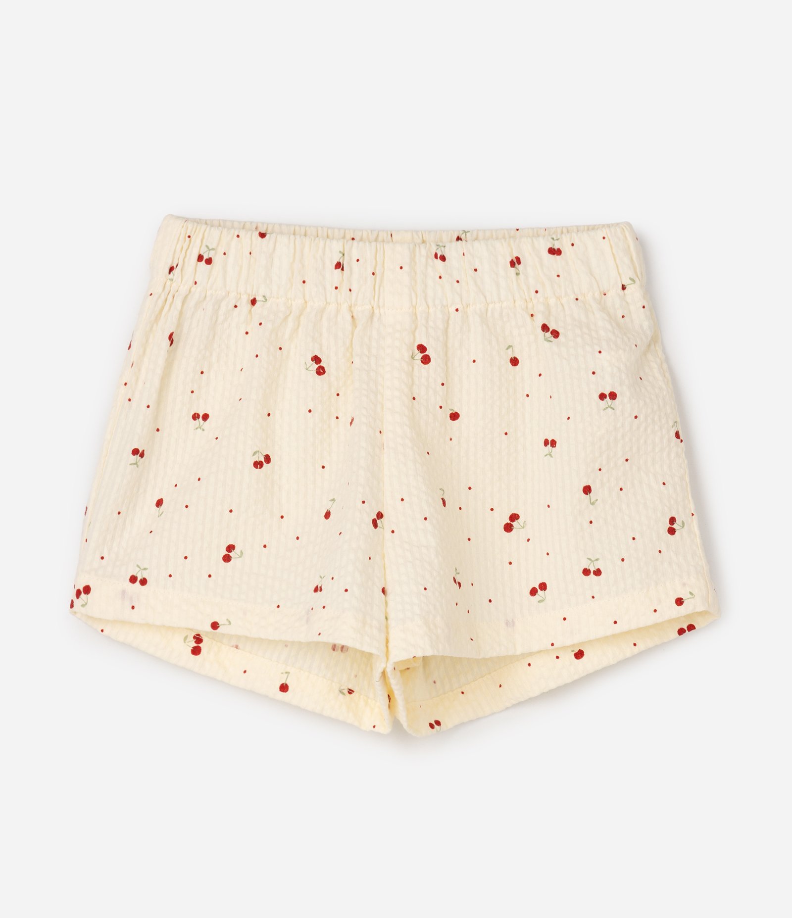 Conjunto Infantil Em Algodão Mini Cerejas com Bata de Babado - Tam 3 a 18 meses Bege 5