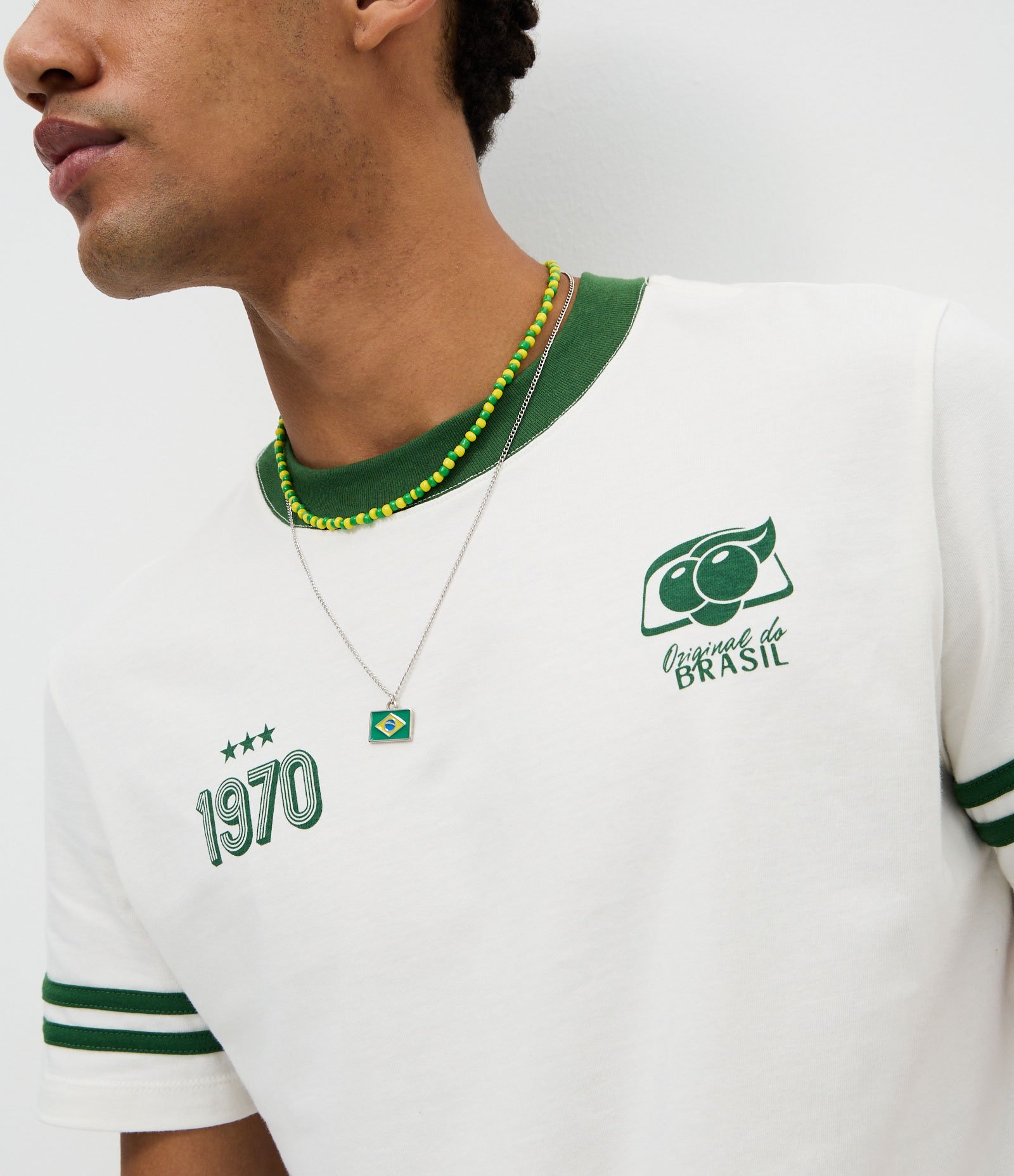 Colar Duplo Brasil em Metal Verde 4