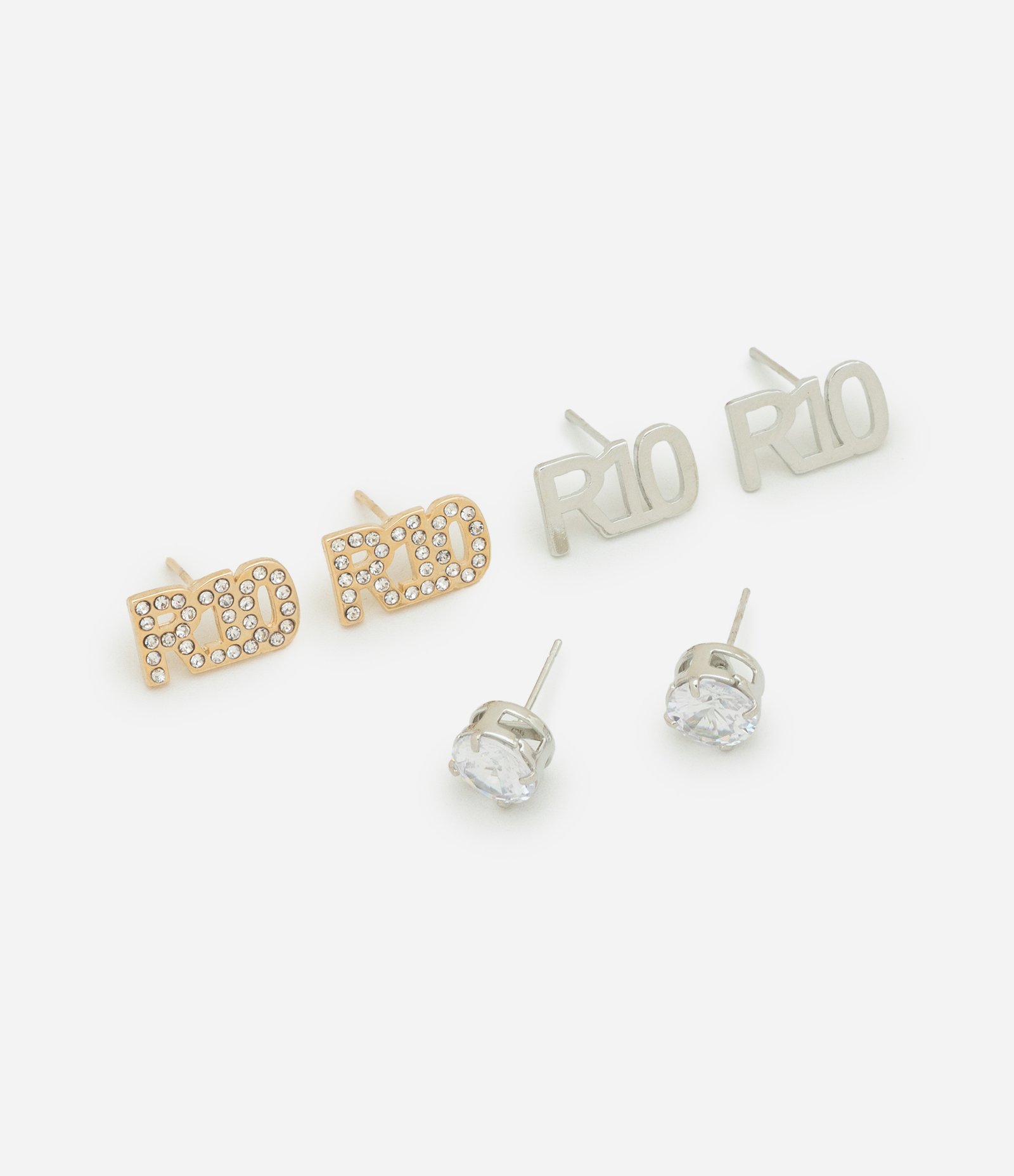 Kit Brincos em Metal R10 Ronaldinho Dourado 2