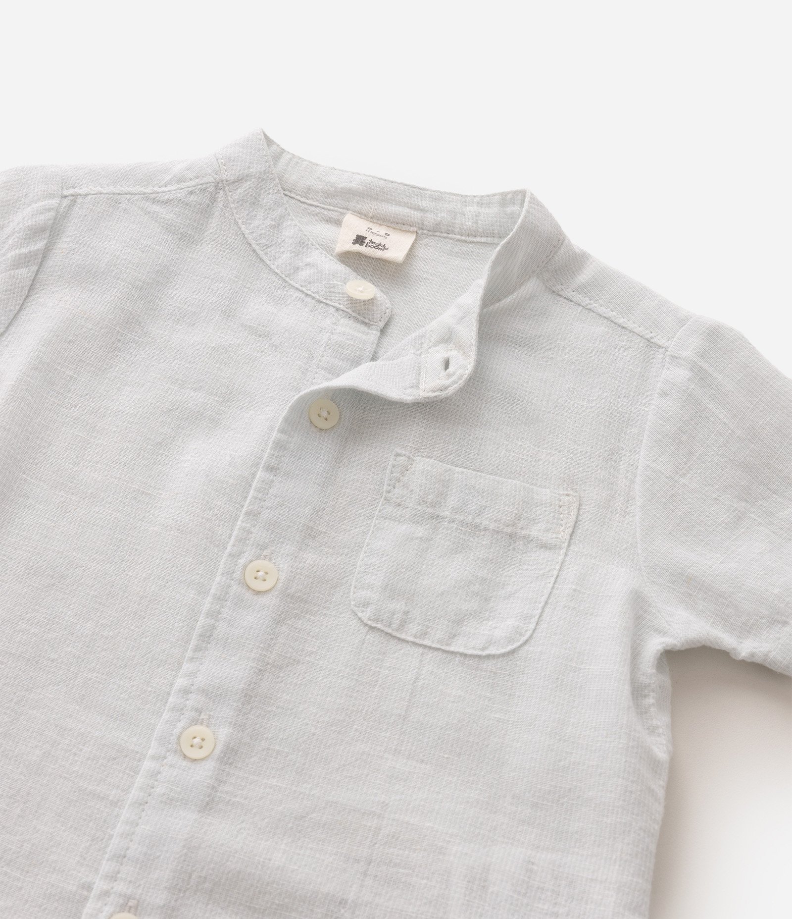 Conjunto Infantil em Algodão com Camisa de Linho - Tam 0 a 18 Meses Branco 5
