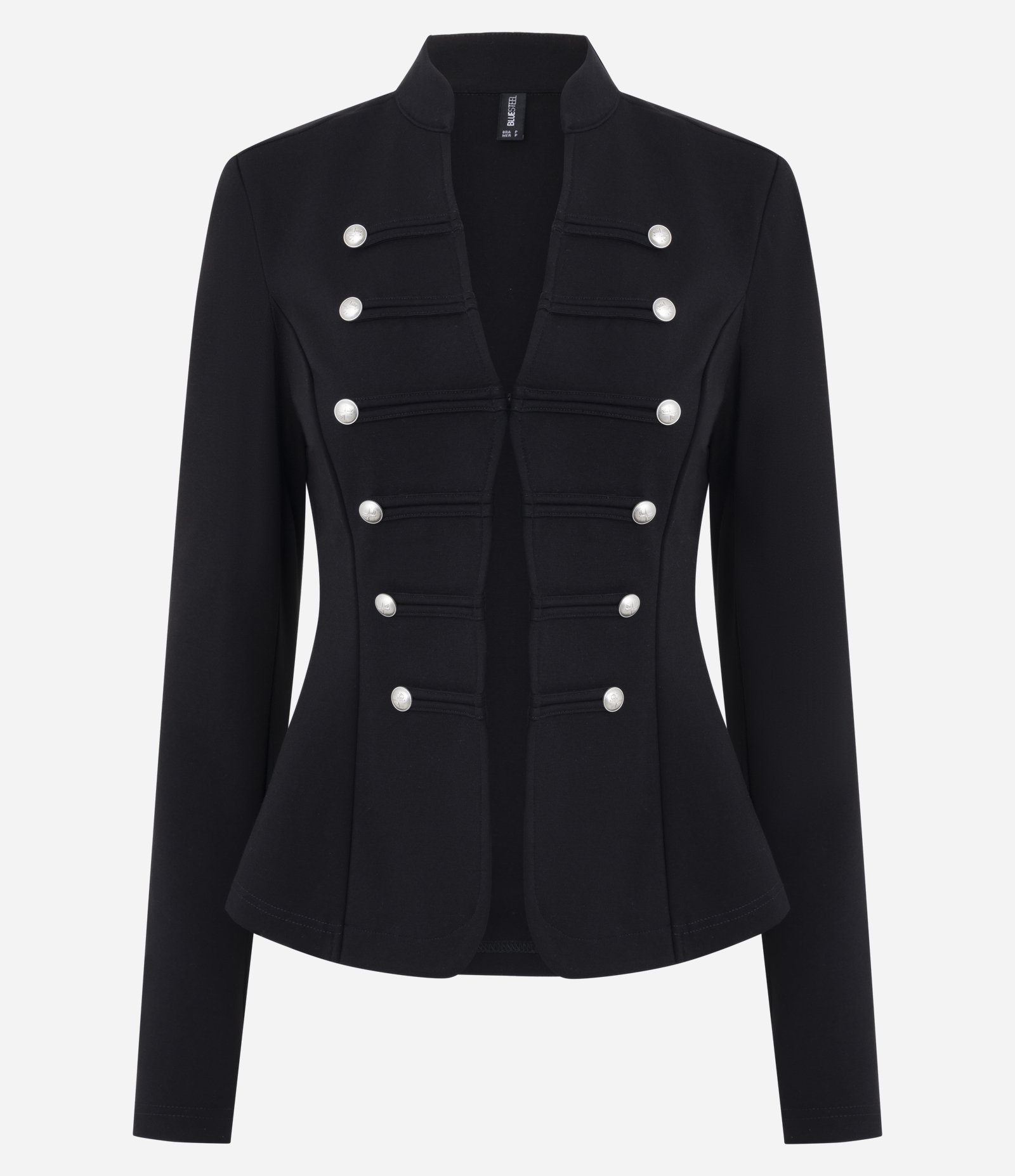Blazer Alfaiatado em Ponto Roma com Botões Decorativos Preto 1