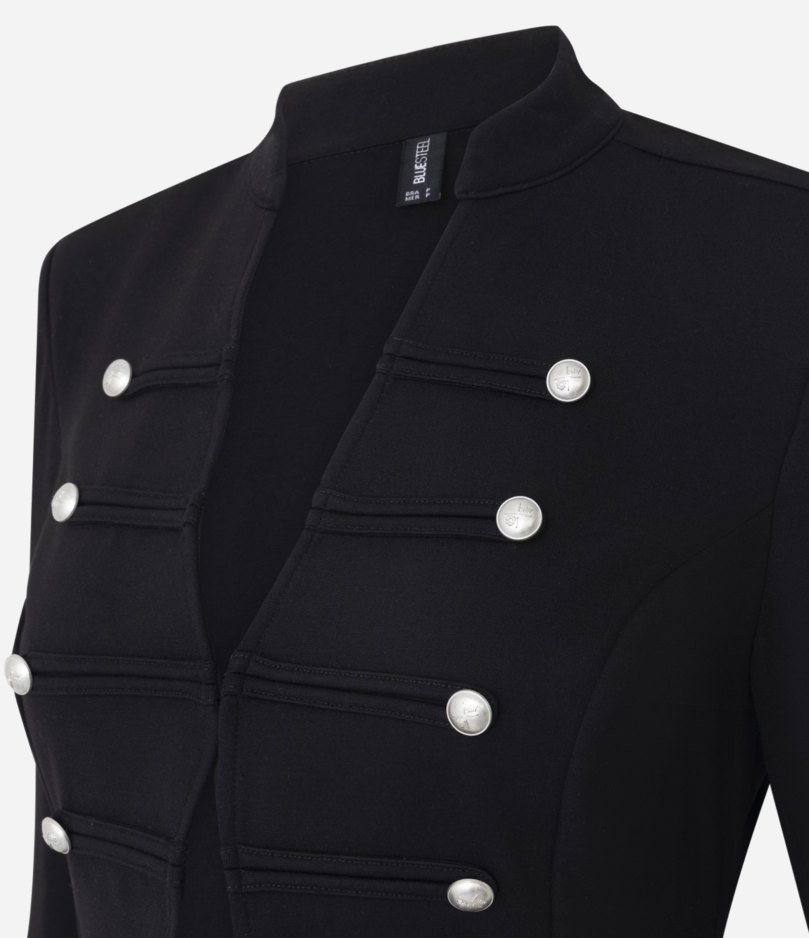 Blazer Alfaiatado em Ponto Roma com Botões Decorativos Preto 2