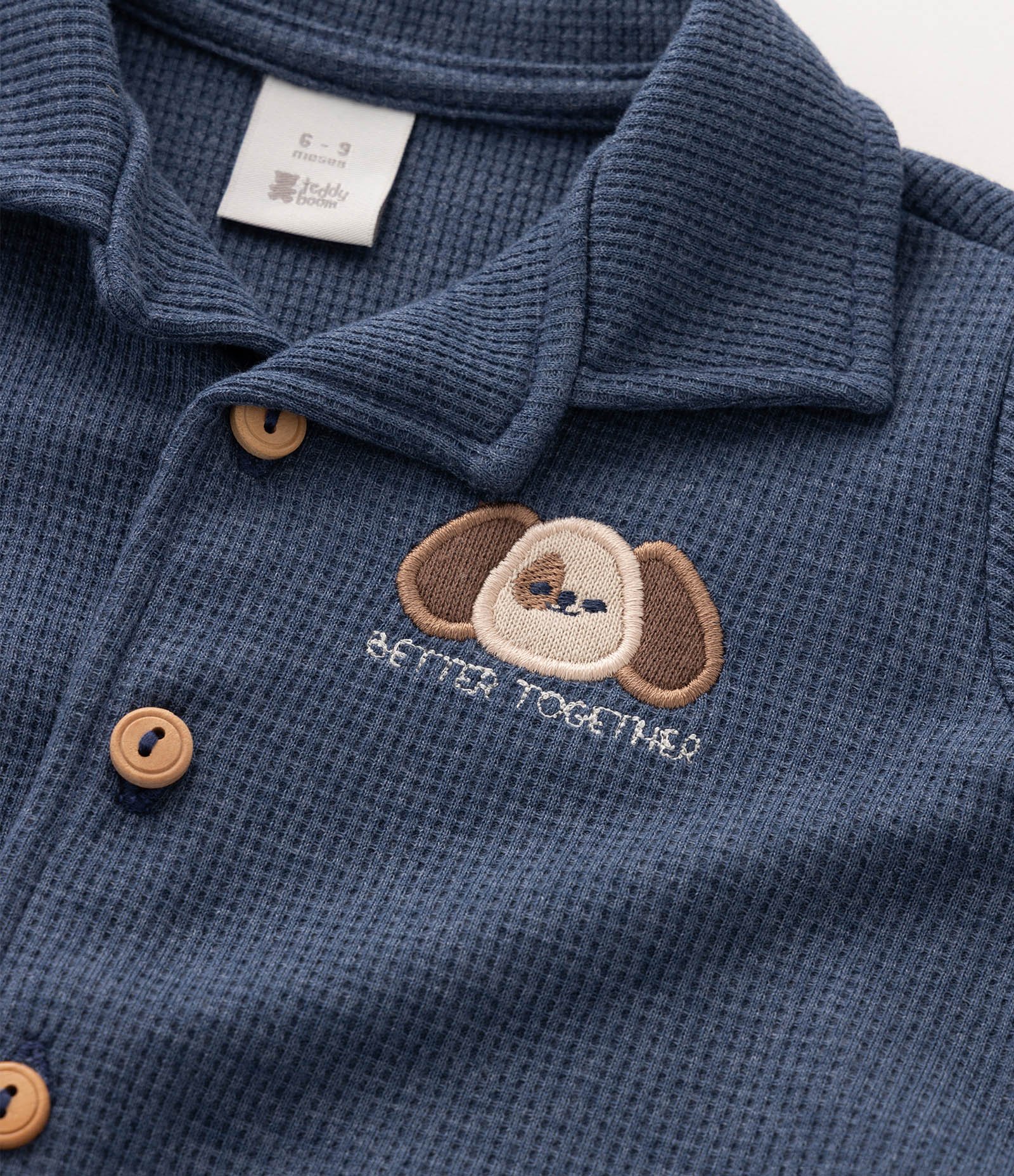 Conjunto Infantil em Algodão com Bordado Urso – Tam 0 a 18 Meses Azul Petróleo 5