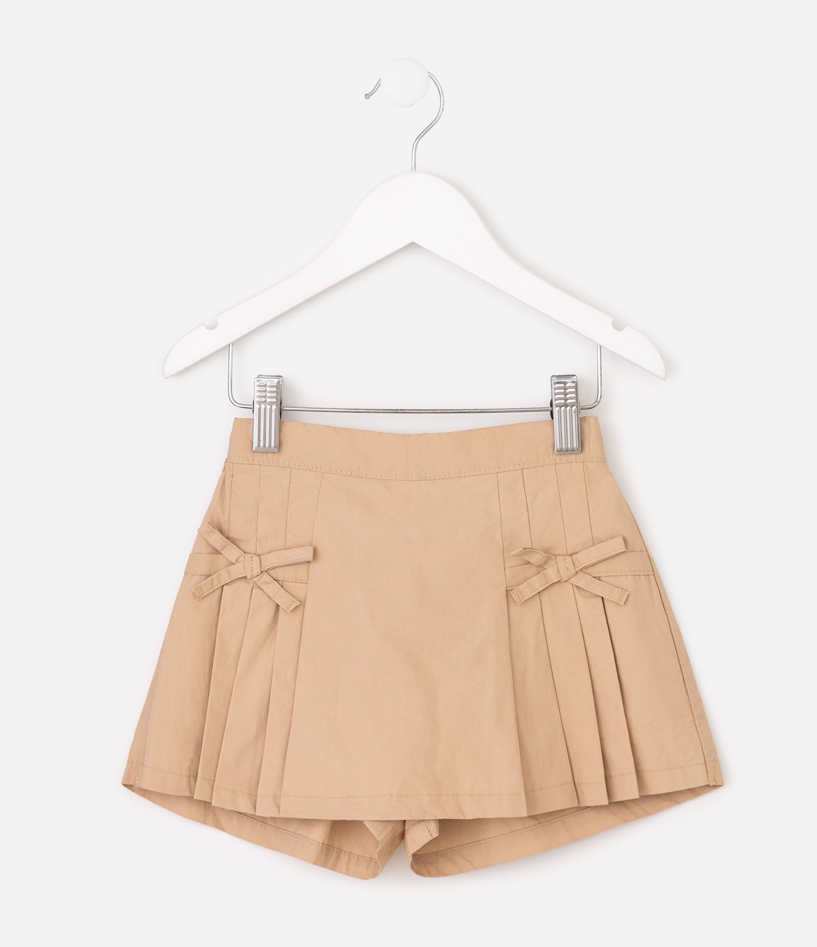 Short Saia Em Tricoline Com Lacinhos 1 A 6 Anos Marrom 2