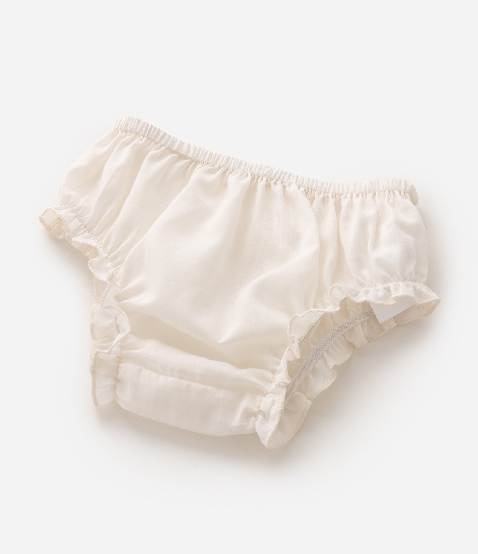 Vestido Infantil em Tricoline com Borboletas e Babados - Tam 0 a 18 Meses Bege 5