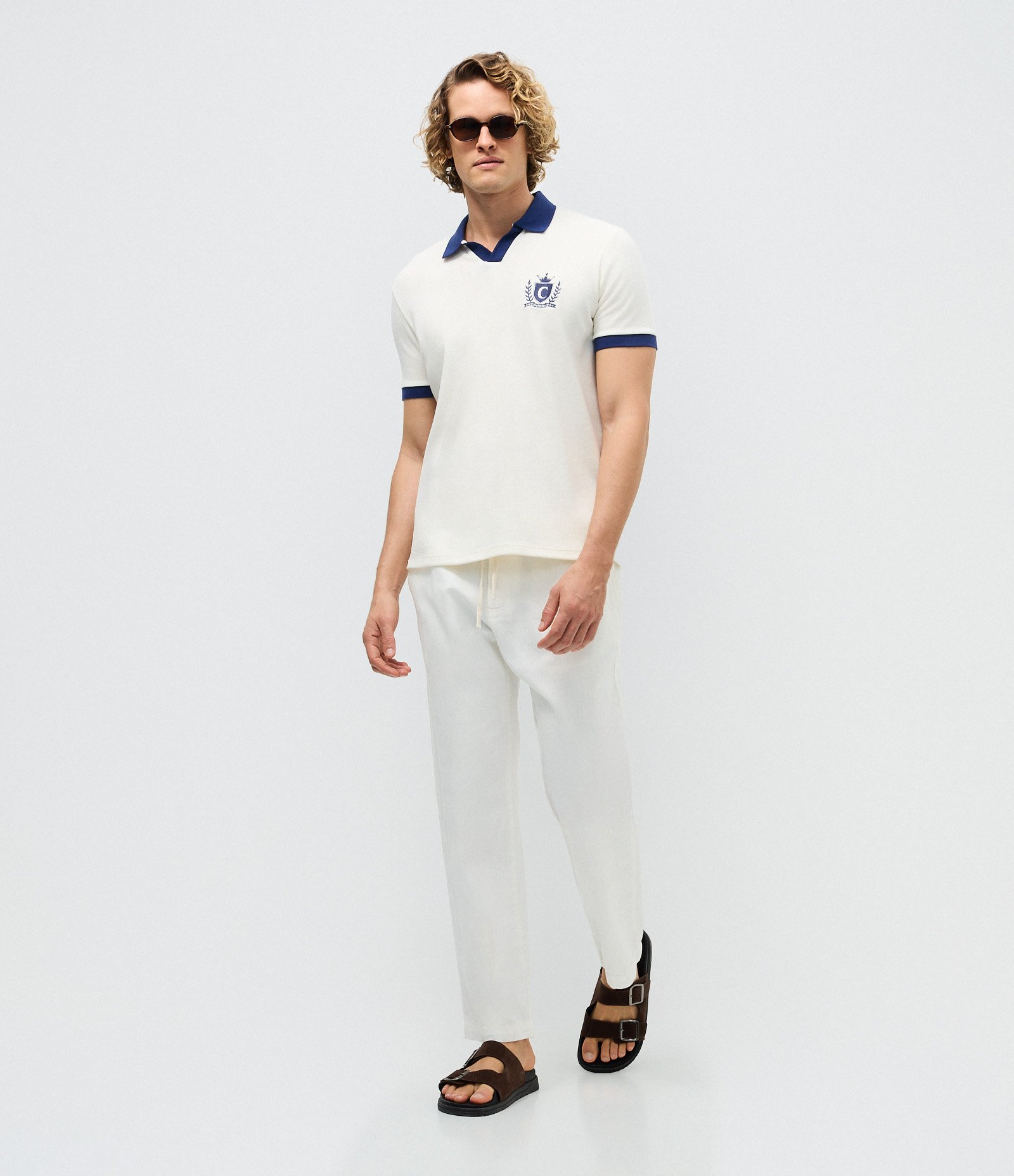 Camiseta Polo em Algodão com Bordado Parintins Boi Caprichoso Azul 2