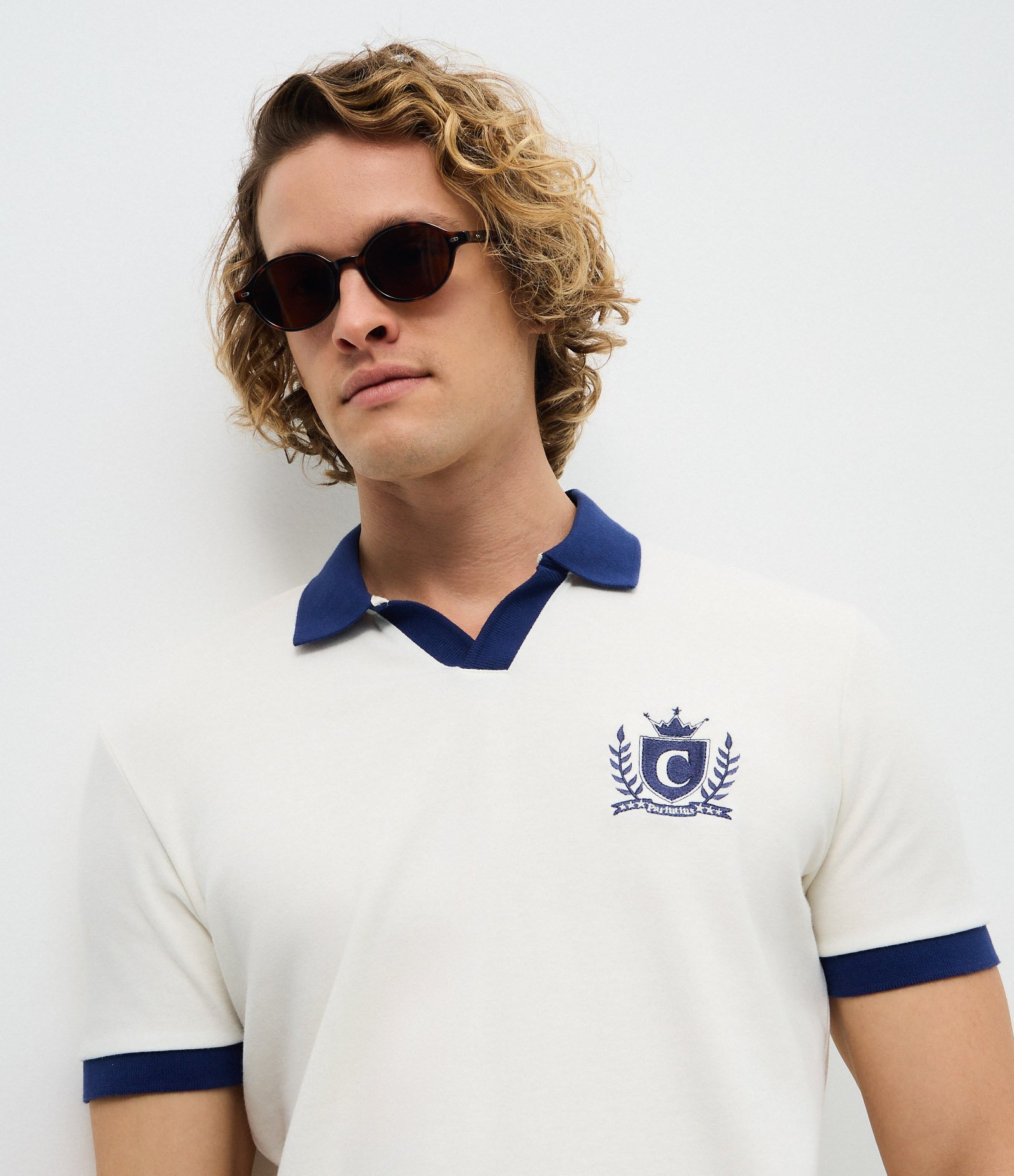 Camiseta Polo em Algodão com Bordado Parintins Boi Caprichoso Azul 3