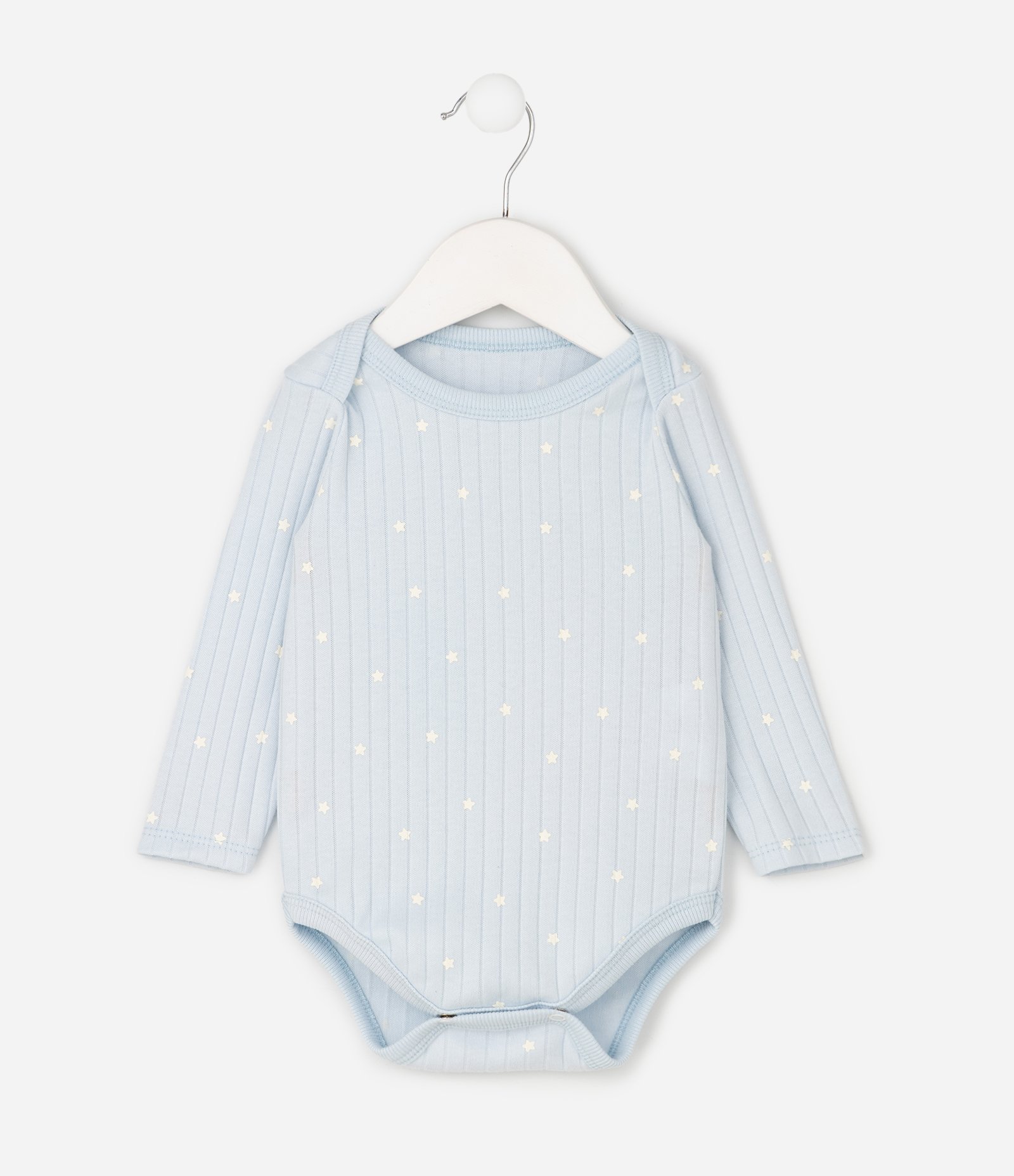 Body Bebê em Ribana com Estampa Estrelas – Tam RN a 18 Meses Azul Bebê 2