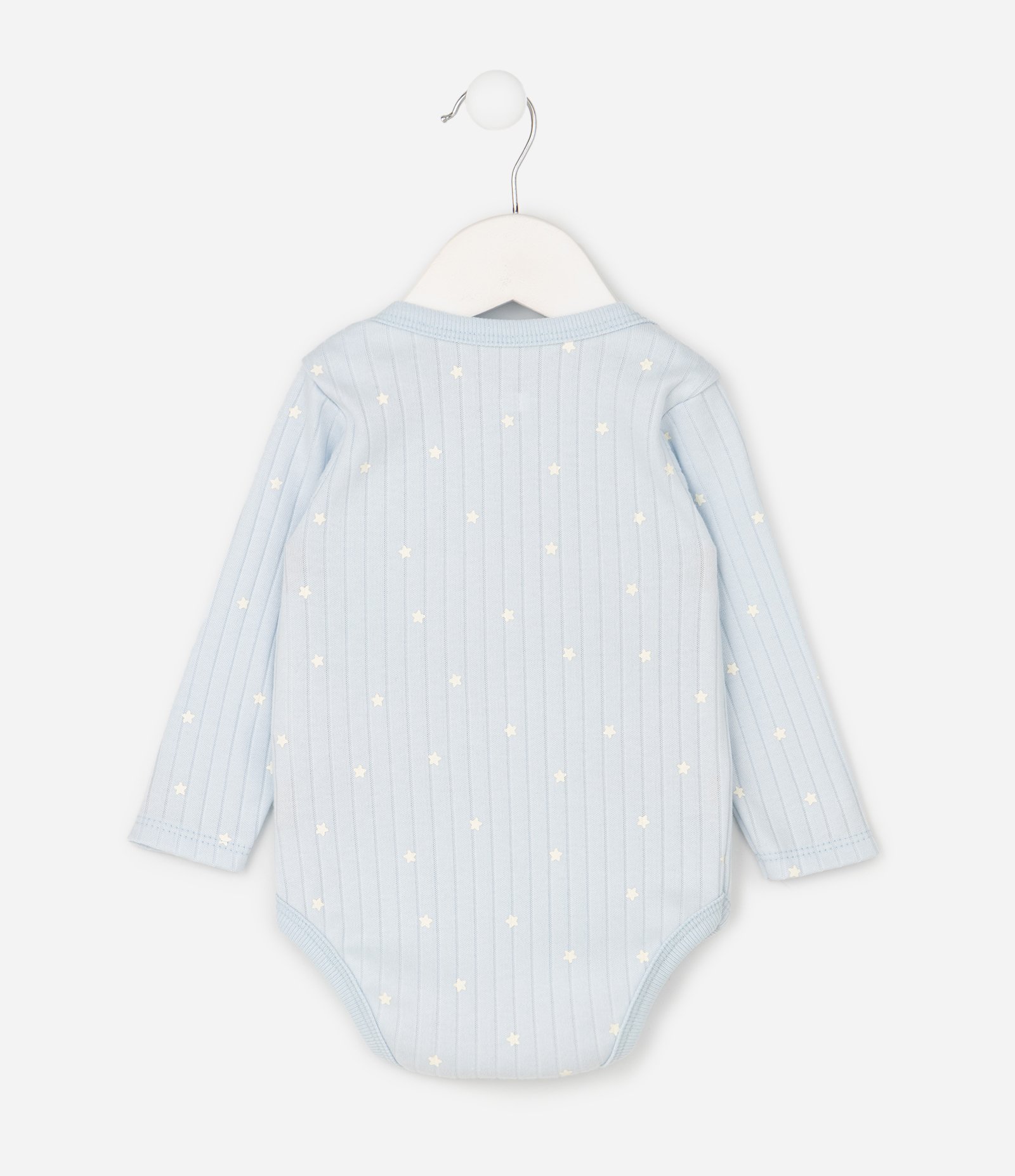 Body Bebê em Ribana com Estampa Estrelas – Tam RN a 18 Meses Azul Bebê 3