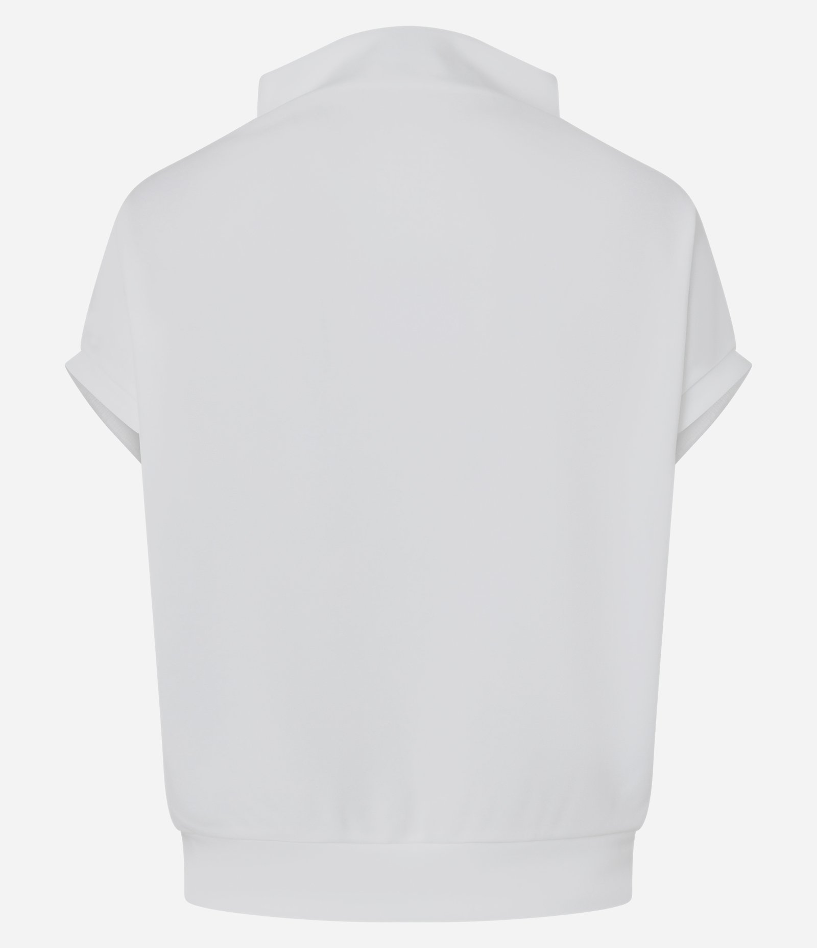 Blusa Manga Curta em Crepe com Gola Alta Branco 6
