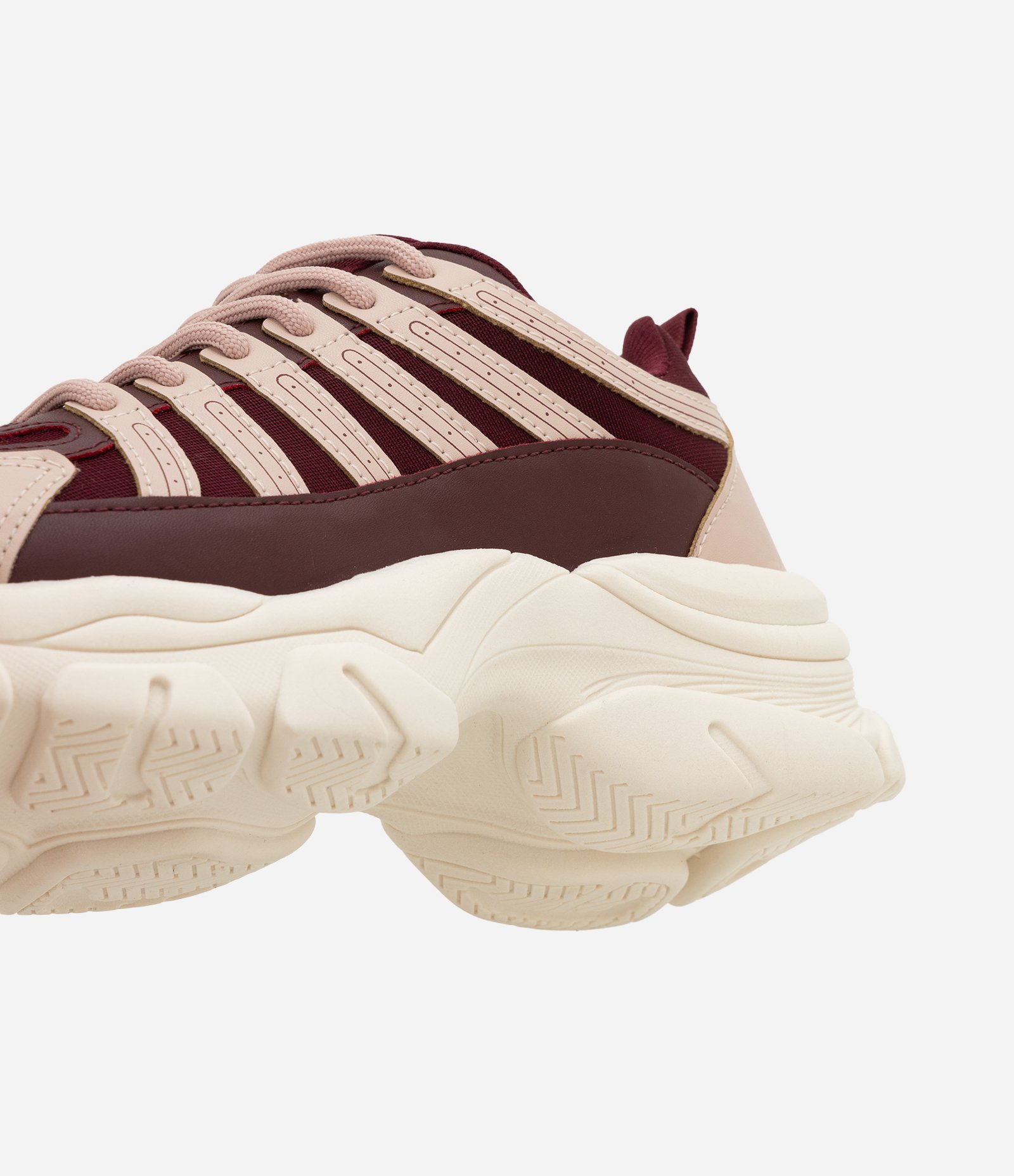 Tênis Jogging em PU com Tiras de Elástico Bordô/Rosa 4