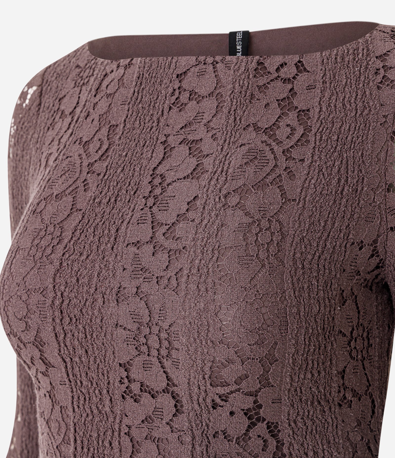 Vestido Curto em Renda com Manga Longa Roxo 6