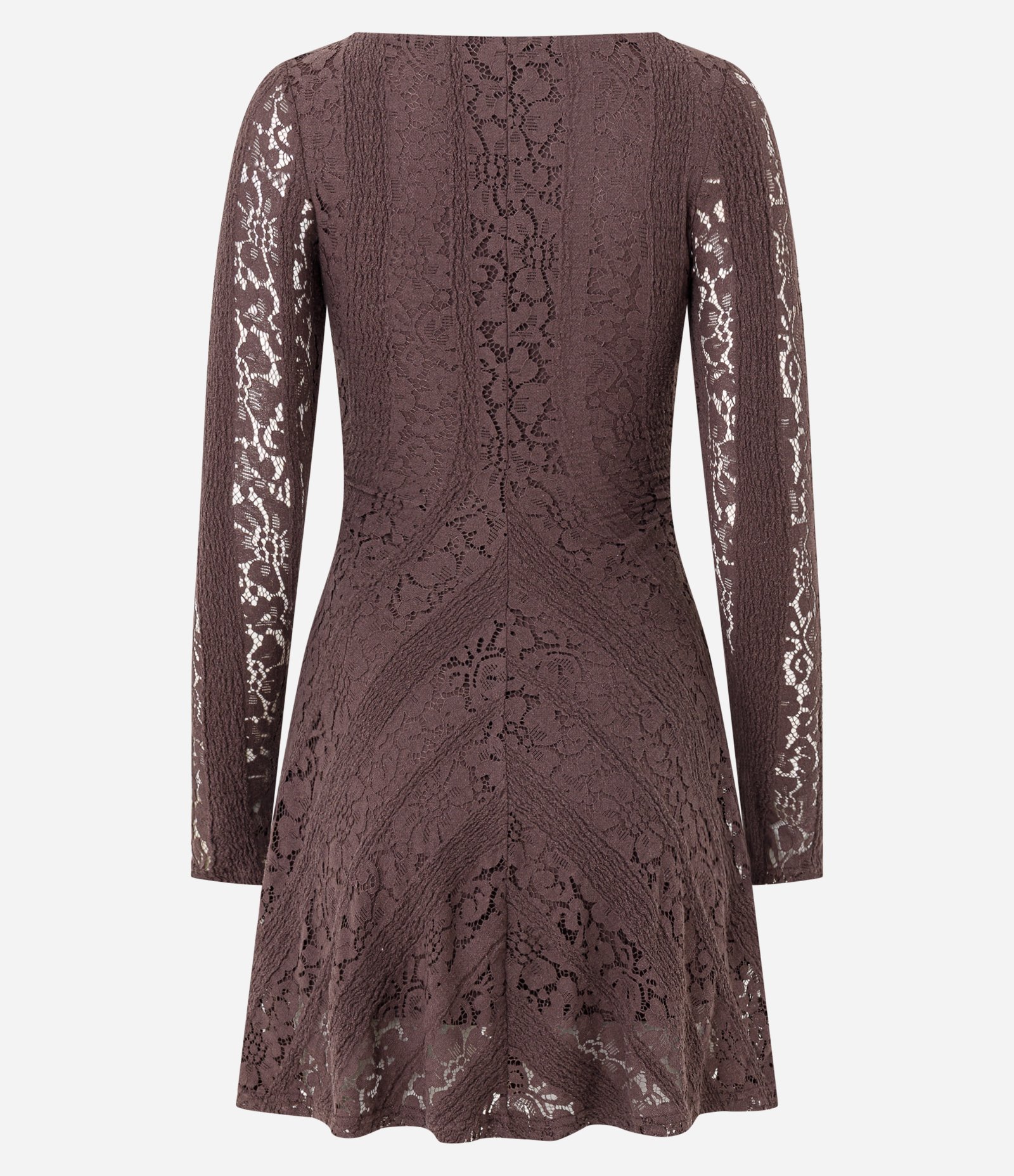 Vestido Curto em Renda com Manga Longa Roxo 7