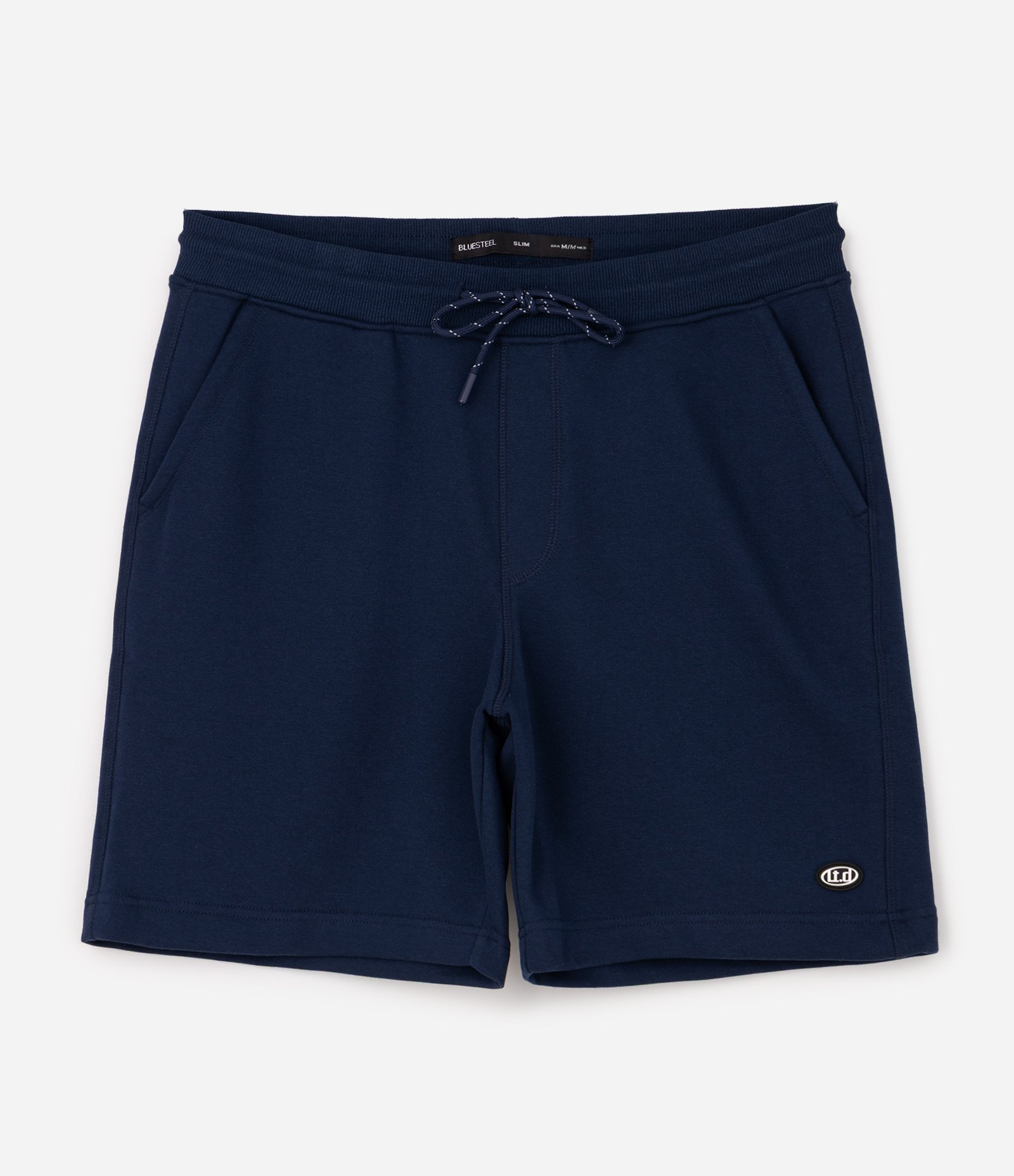 Bermuda Slim em Moletom com Felpa e Bolsos Azul 1