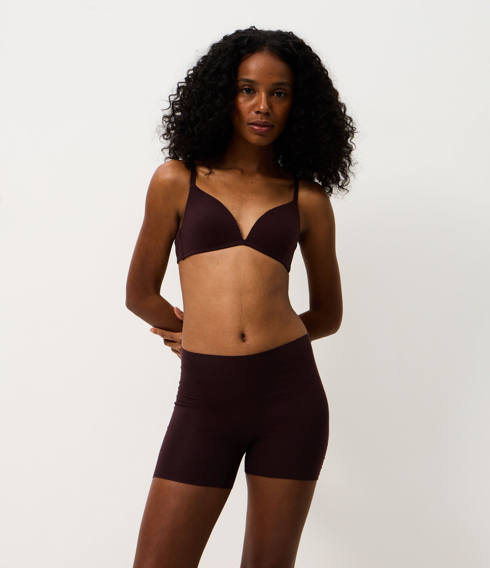 Sutia Bojo Triangular em Cotton Marrom 2
