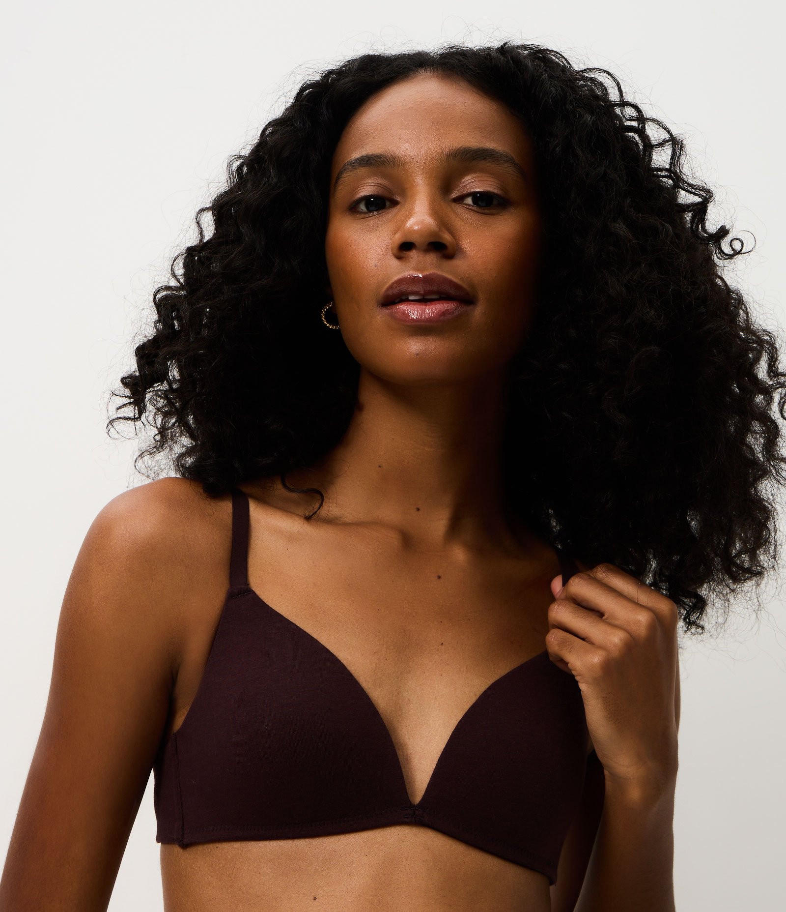 Sutia Bojo Triangular em Cotton Marrom 3