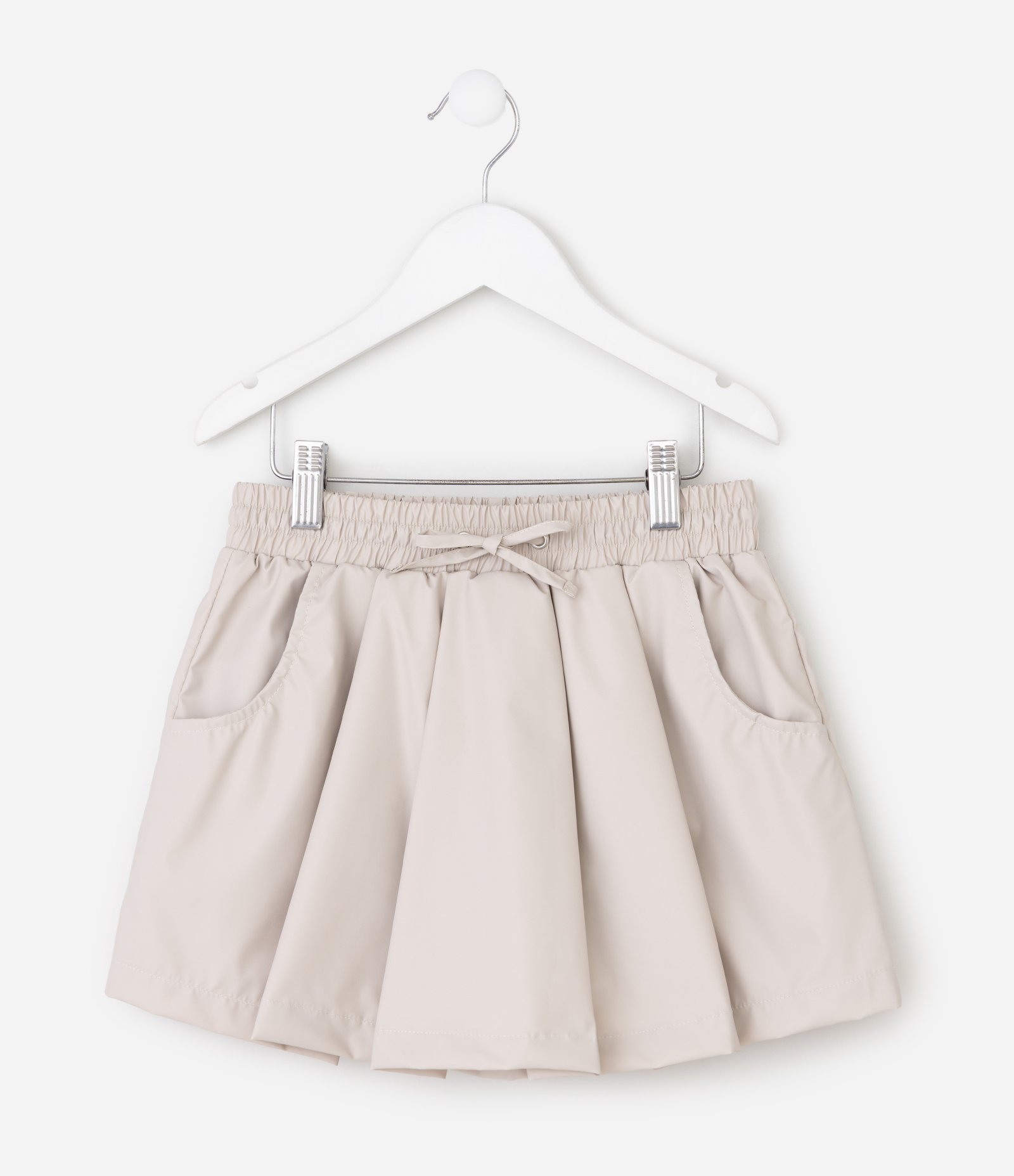 Short Saia Infantil com Cintura Elástica – Tam 5 a 16 Anos Bege claro 2