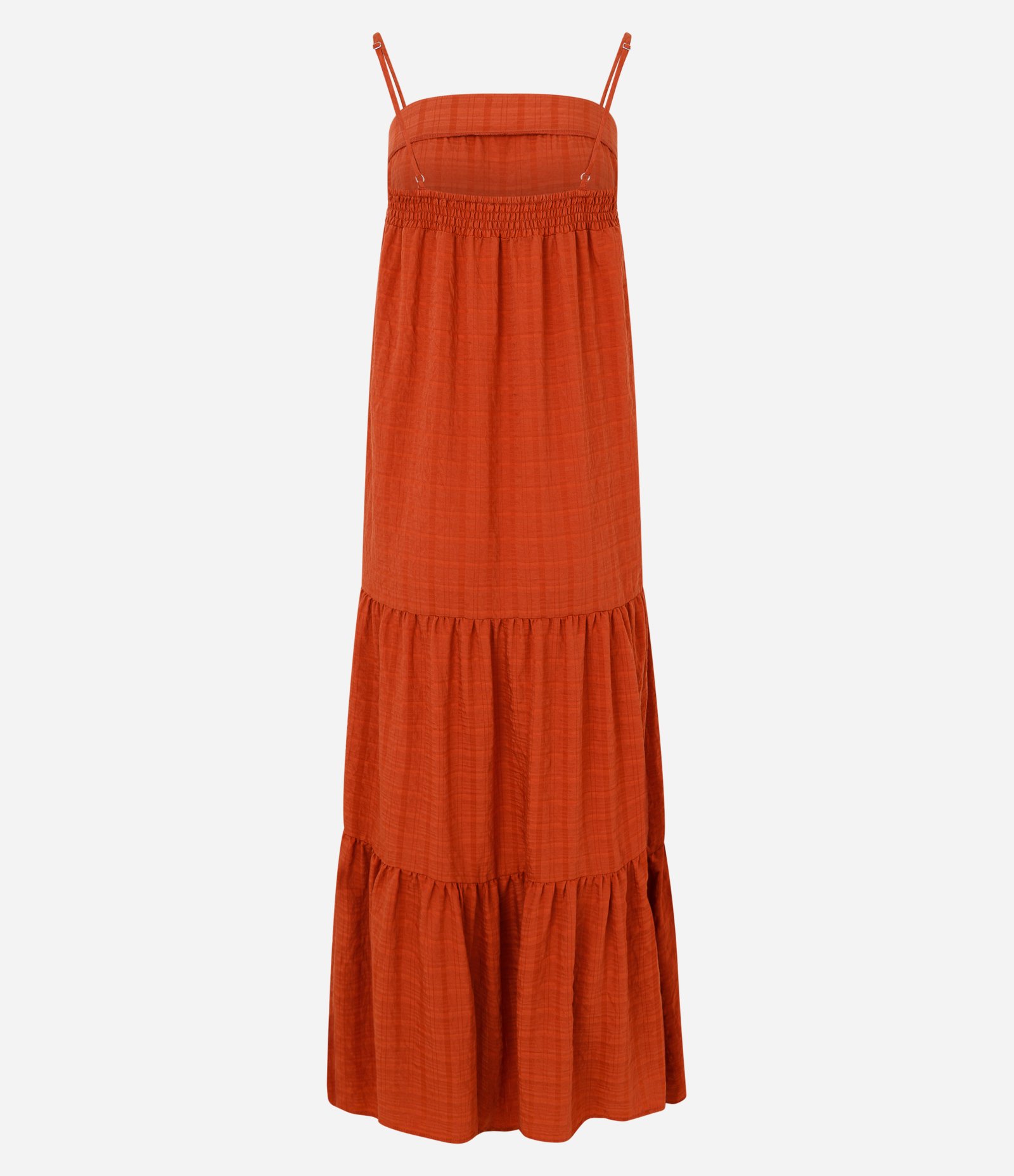 Vestido Midi em Viscose com Decote Quadrado Laranja 3