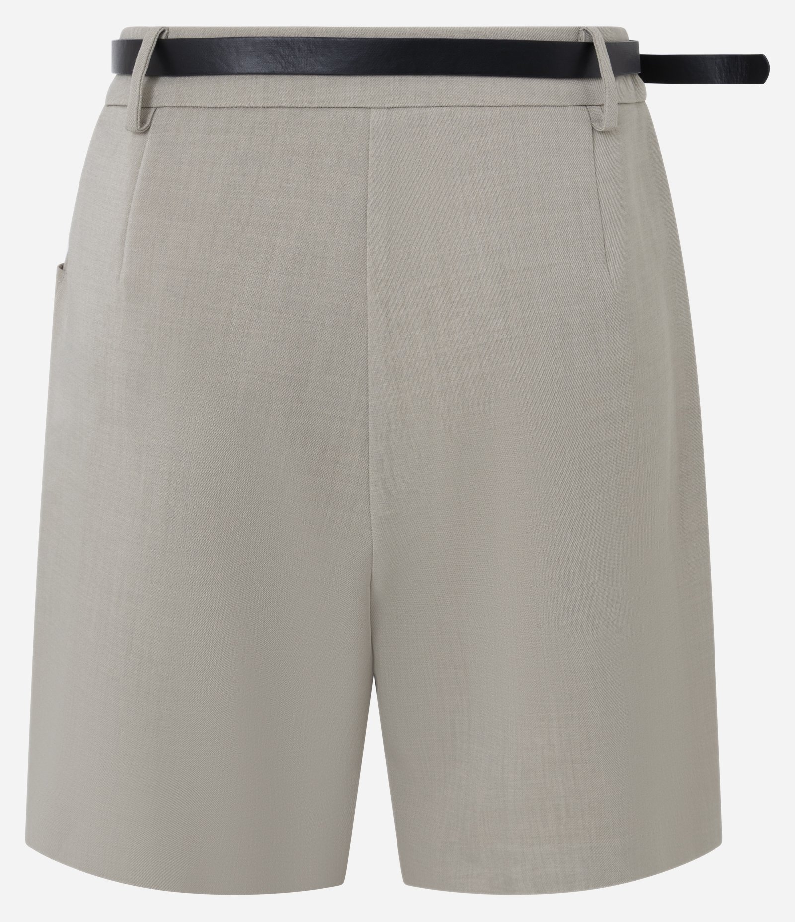 Bermuda Alfaiatada com Cinto em PU e Fivela de Metal Cinza 7