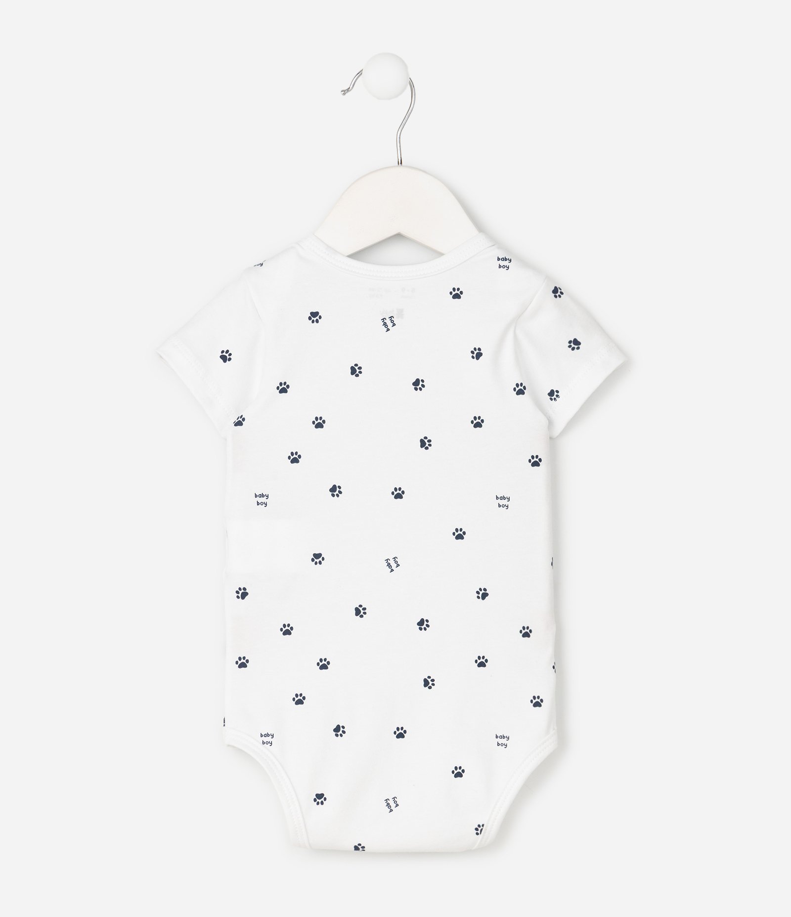 Body Bebê com Estampa Fullprint Patinhas e Lettering Little Brother – Tam RN a 18 Meses Branco 2