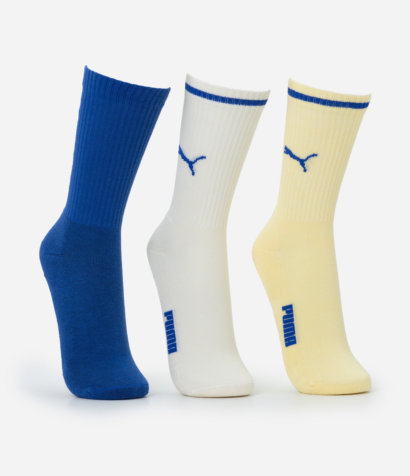 Kit 03 Meias Cano Alto Esportiva em Algodão Puma Multicores 2