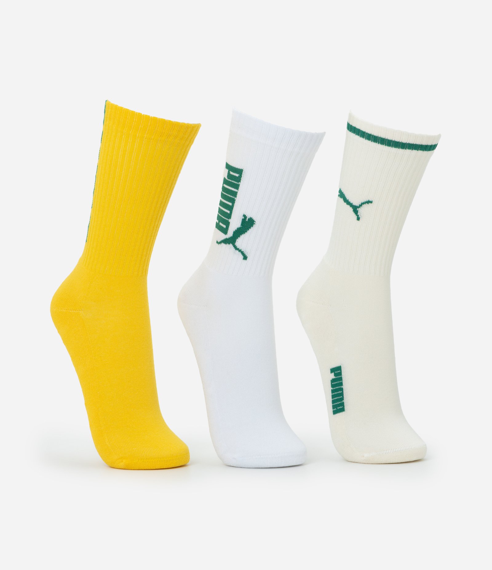 Kit 03 Meias Cano Alto Esportiva em Algodão Puma Multicores 2