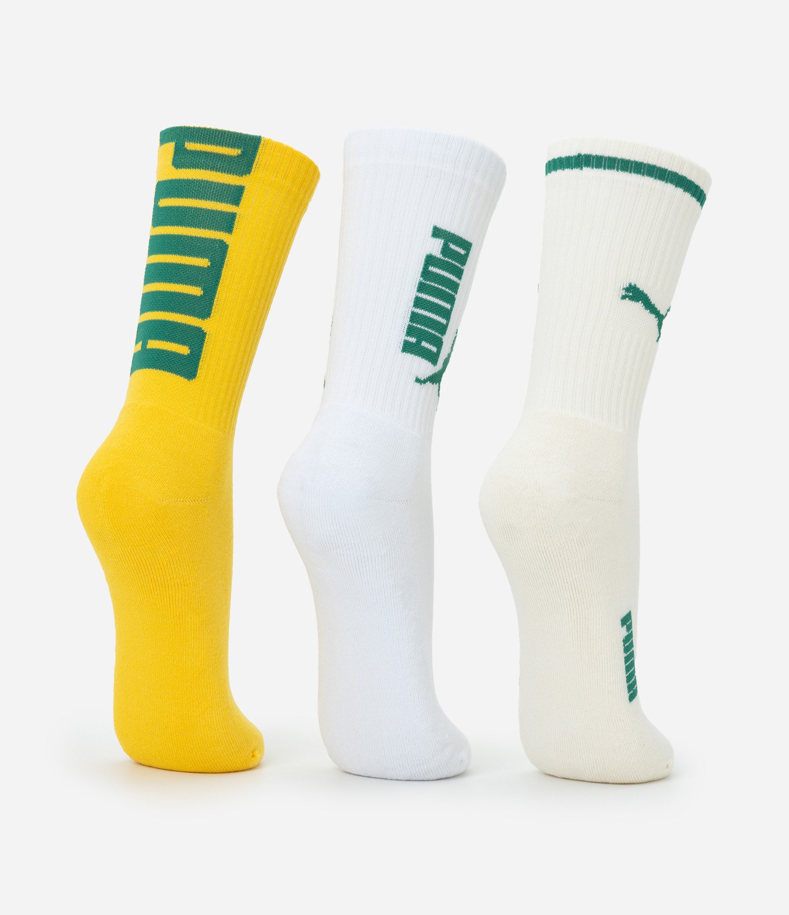Kit 03 Meias Cano Alto Esportiva em Algodão Puma Multicores 3