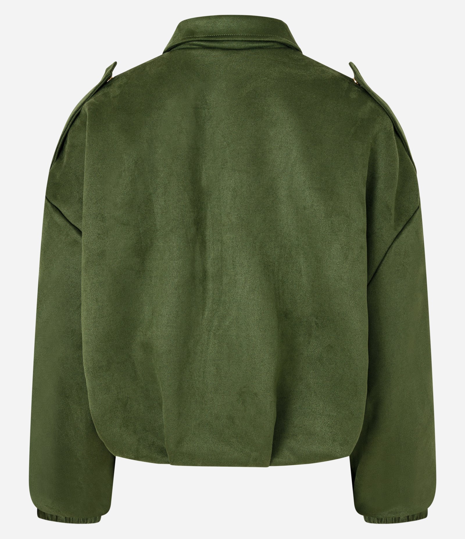 Jaqueta Bomber Suede Com Gola Clássica Verde 7