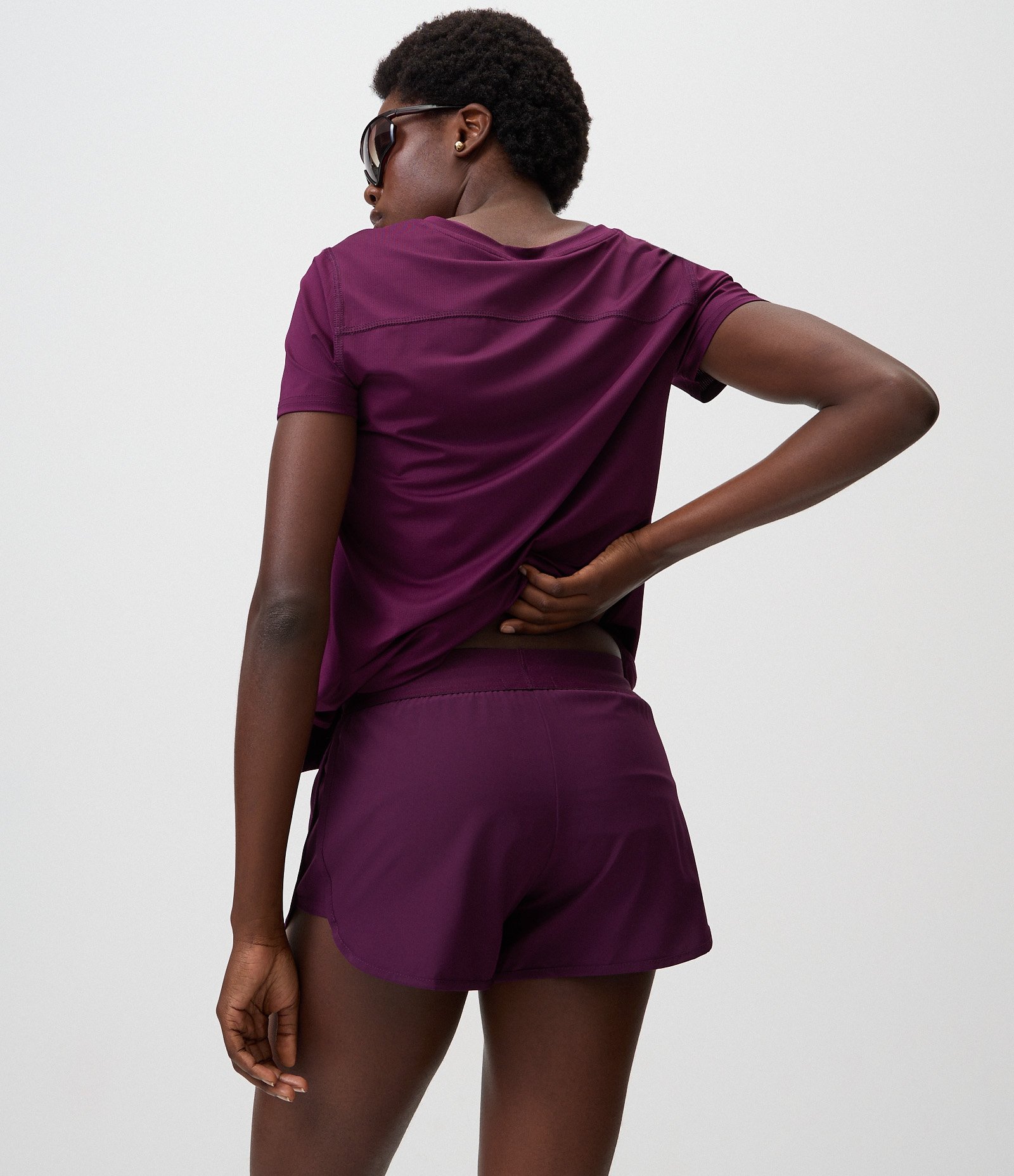 Short Runner Esportivo com Cós Largo Elástico Roxo 3