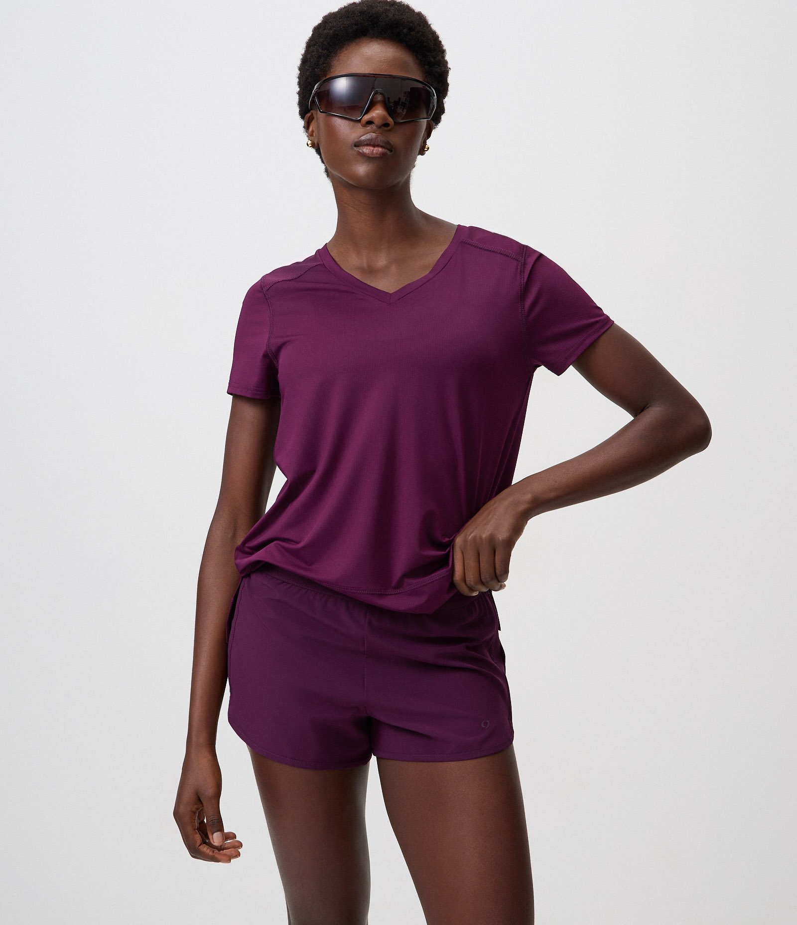 Short Runner Esportivo com Cós Largo Elástico Roxo 4