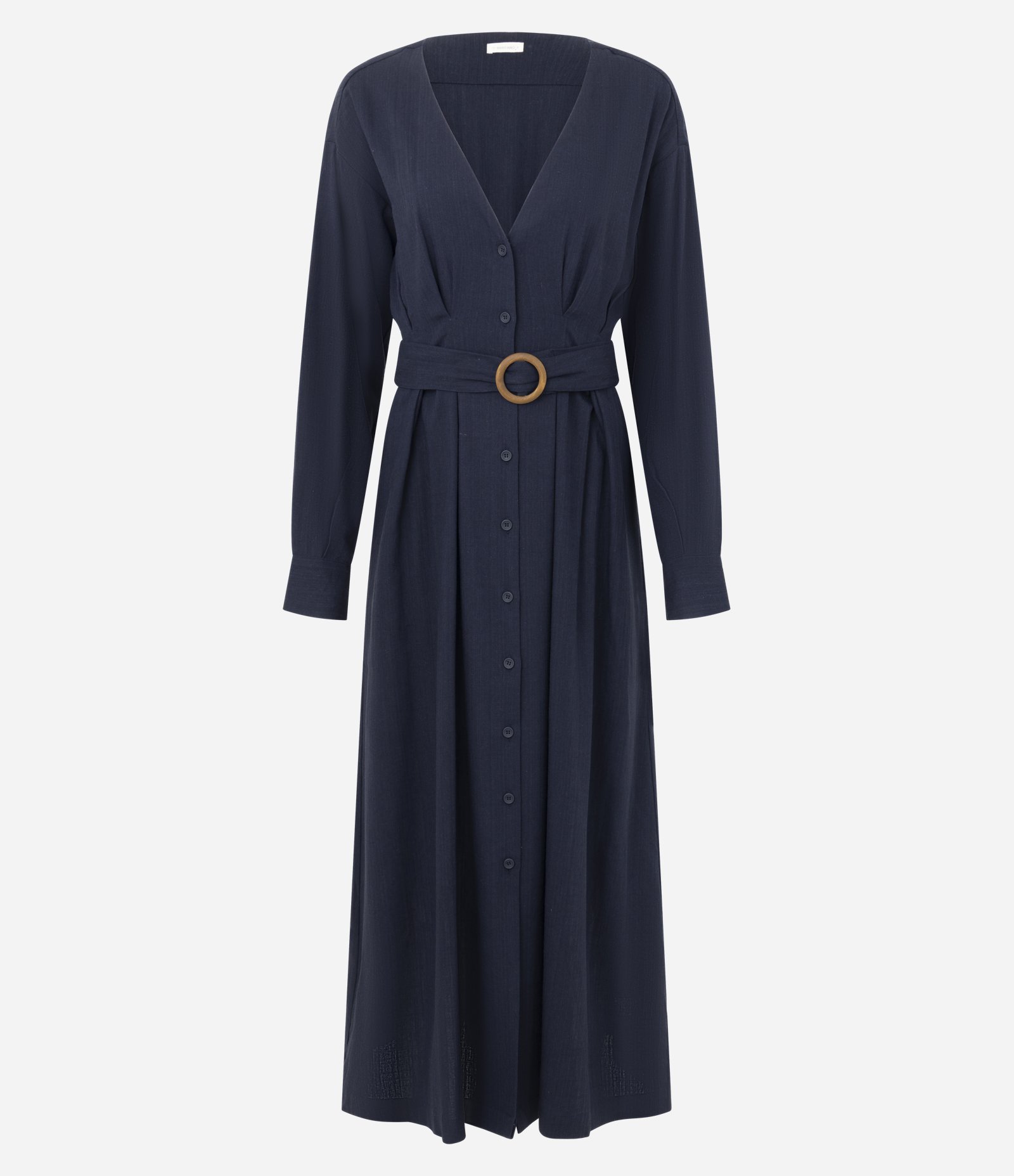 Vestido Chemise em Viscolinho com Cinto Azul 5