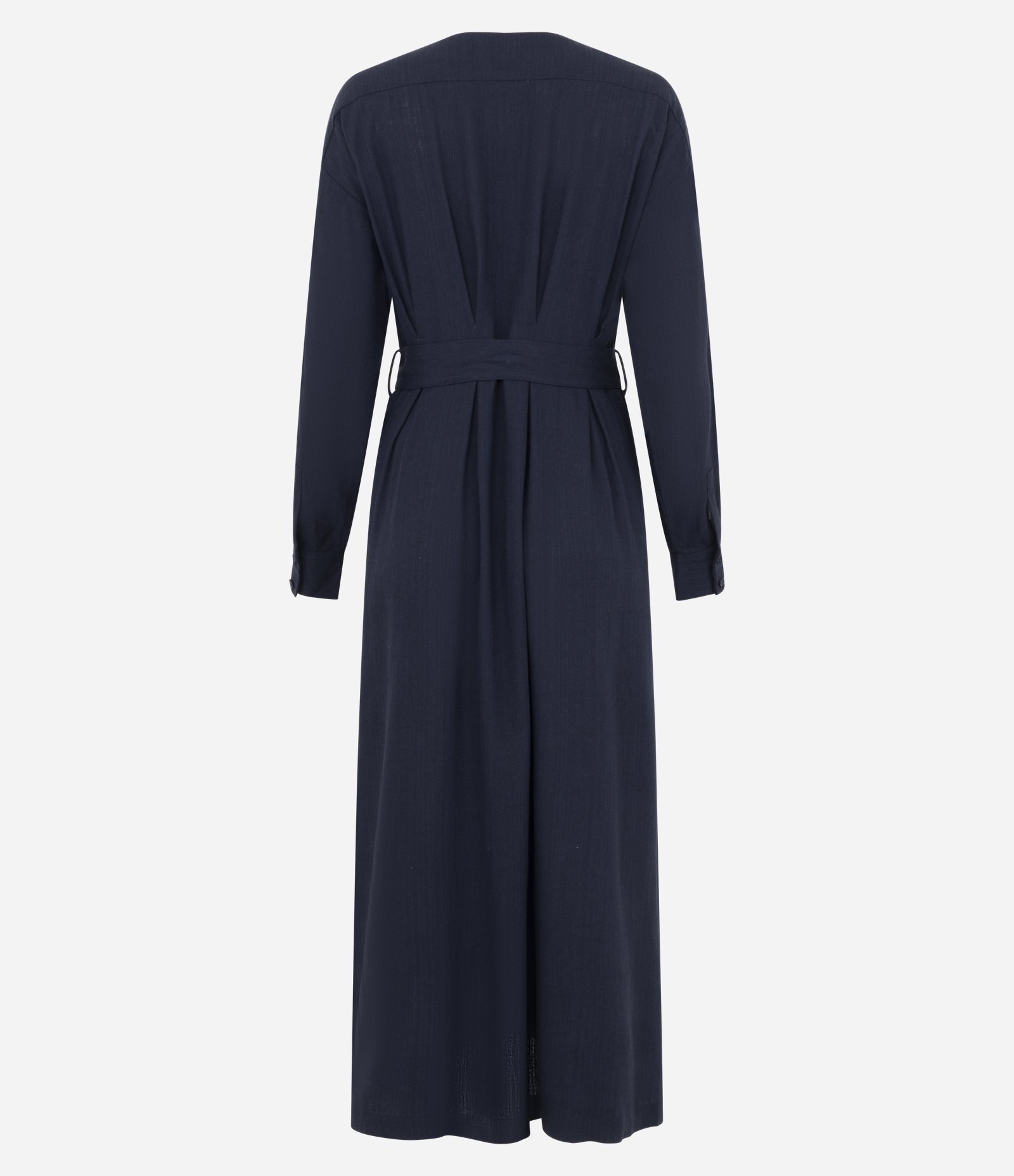 Vestido Chemise em Viscolinho com Cinto Azul 6