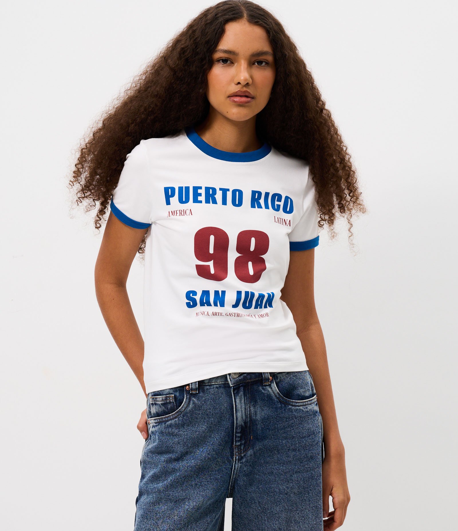 Camiseta com Estampa Lettering San Juan Puerto Rico Branco 3