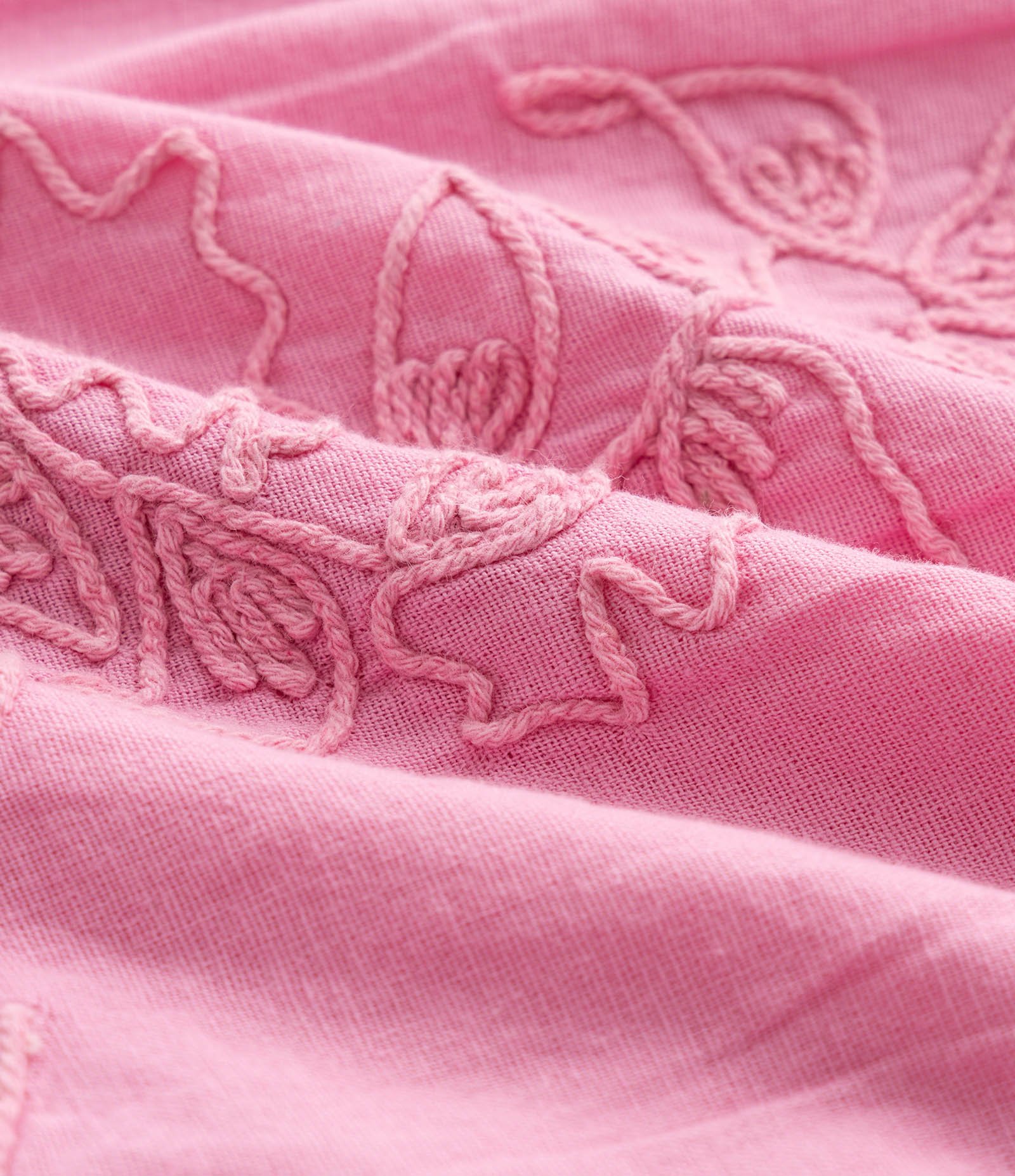 Vestido Infantil com Bordado e Mangas Bufantes - Tam 5 a 16 Anos Rosa 4